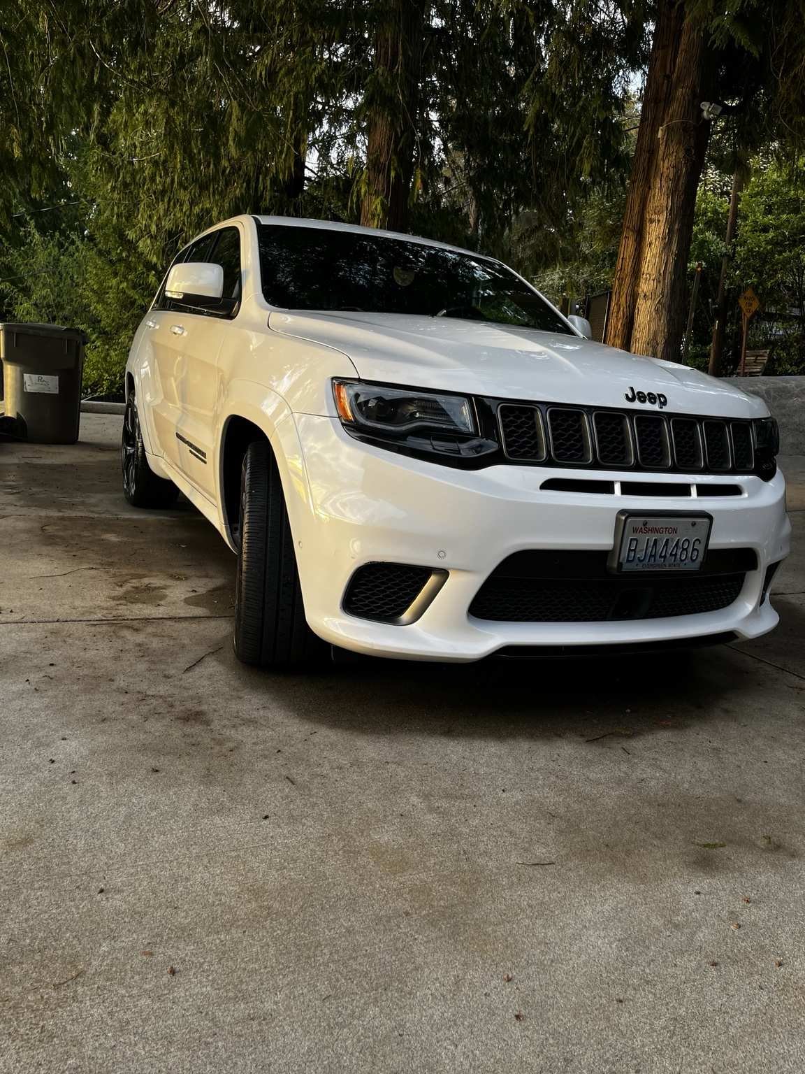 Jeep Grand Cherokee Trackhawk wash and wax service completed by Bryanz Auto Detailing in Covington, WA featuring a deep gloss finish, protected paint, and professionally detailed exterior