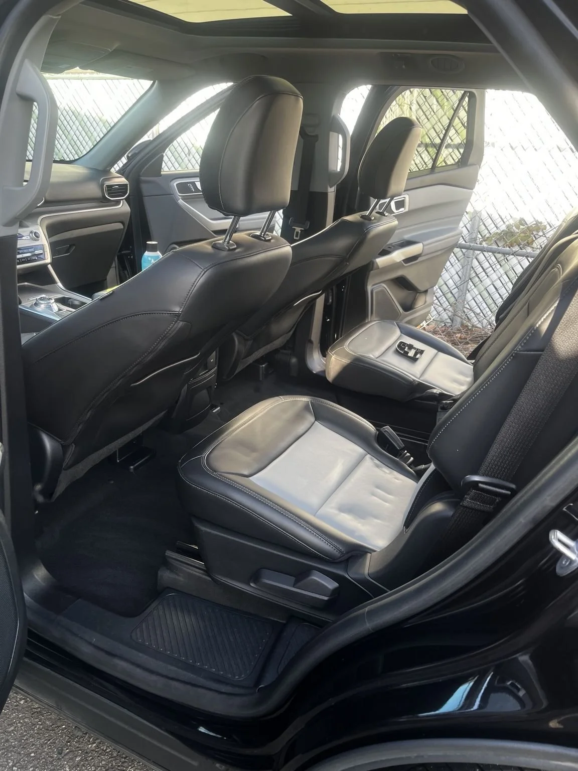 Rear seat interior cleaning for Ford Explorer in Enumclaw WA - SUV mobile detailing service with deep cleaned seats, carpets, and floor.