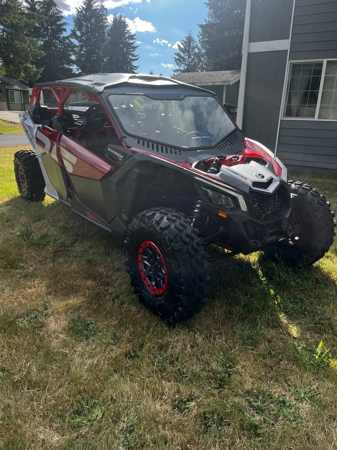 Exterior wash service completed on Can-Am Maverick X3 side-by-side.