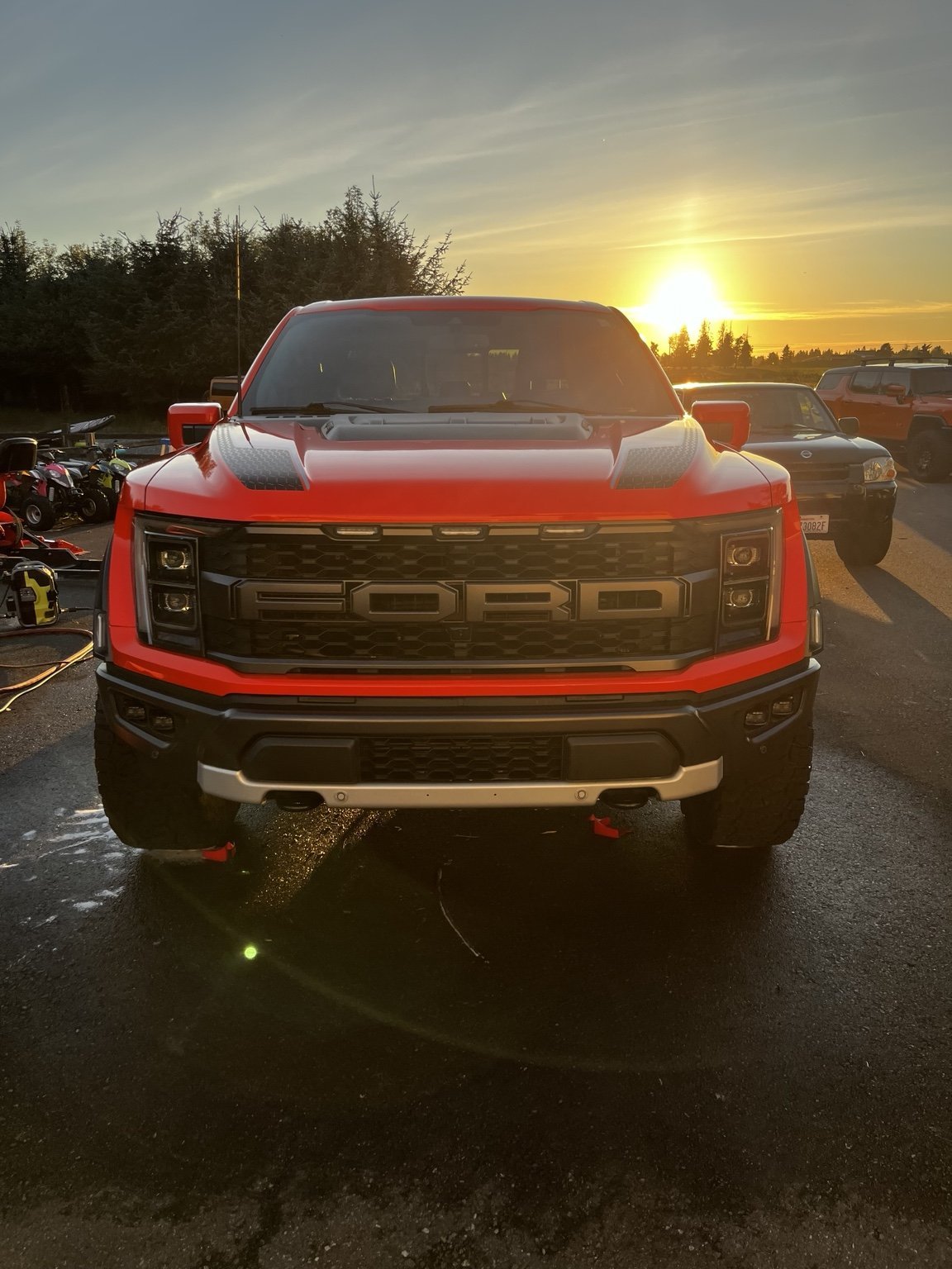professional Ford Raptor exterior mobile detailing at sunset by Bryanz Auto Detailing near Gig Harbor WA