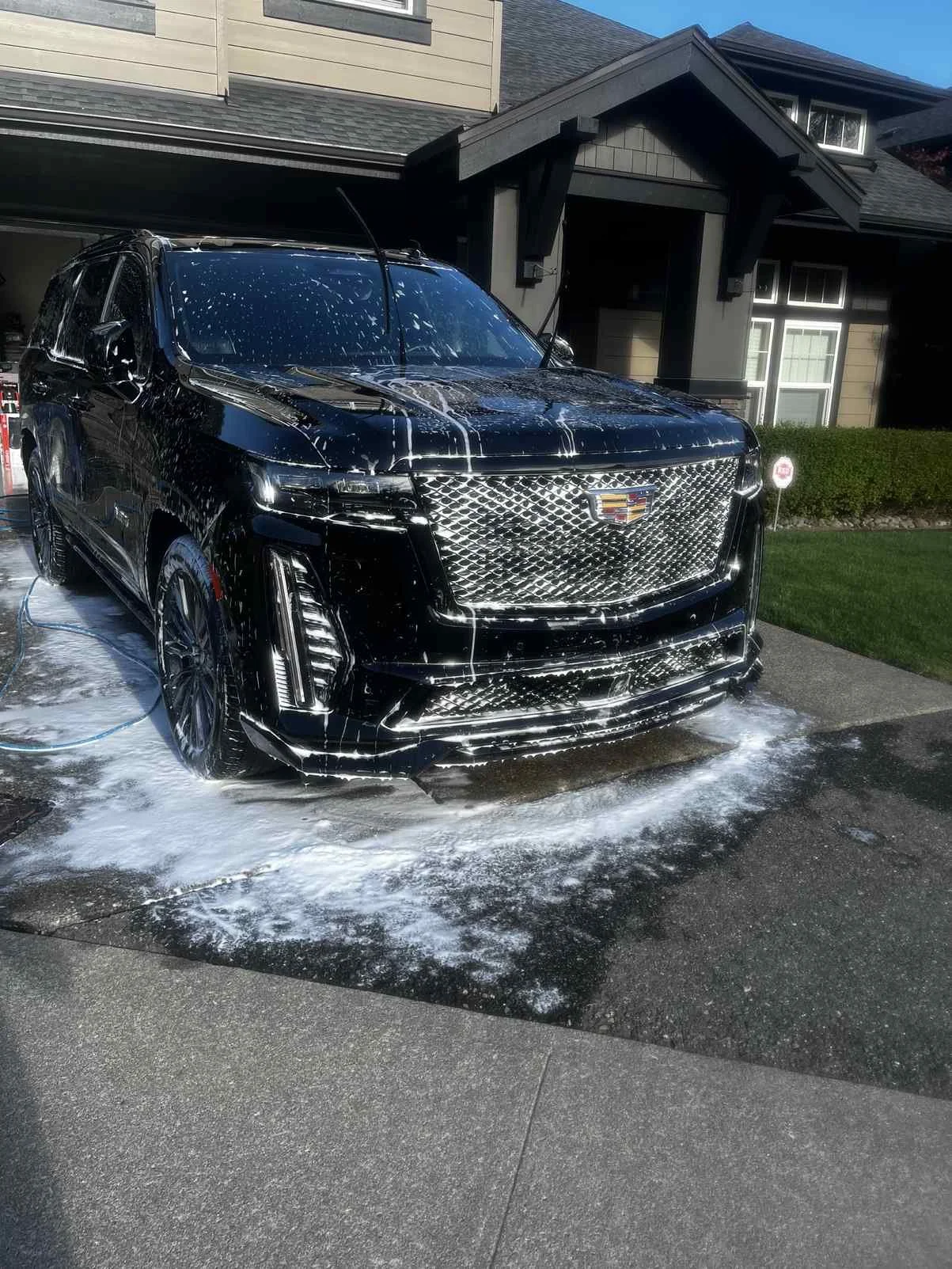 Auburn Cadillac SUV detailing with luxury Escalade foam wash service