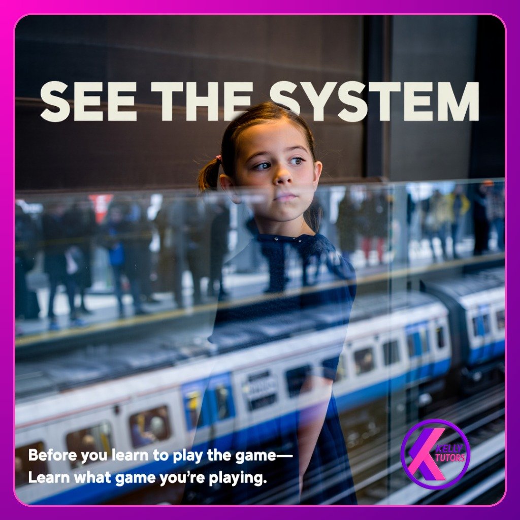 Kids are surrounded by systems (media, money, education) they don&rsquo;t understand, and those systems shape them anyway.

So the goal is:
- Teach kids to see the system
- Not just succeed inside it.

#empowerkids #empoweraudiences #kellytutors