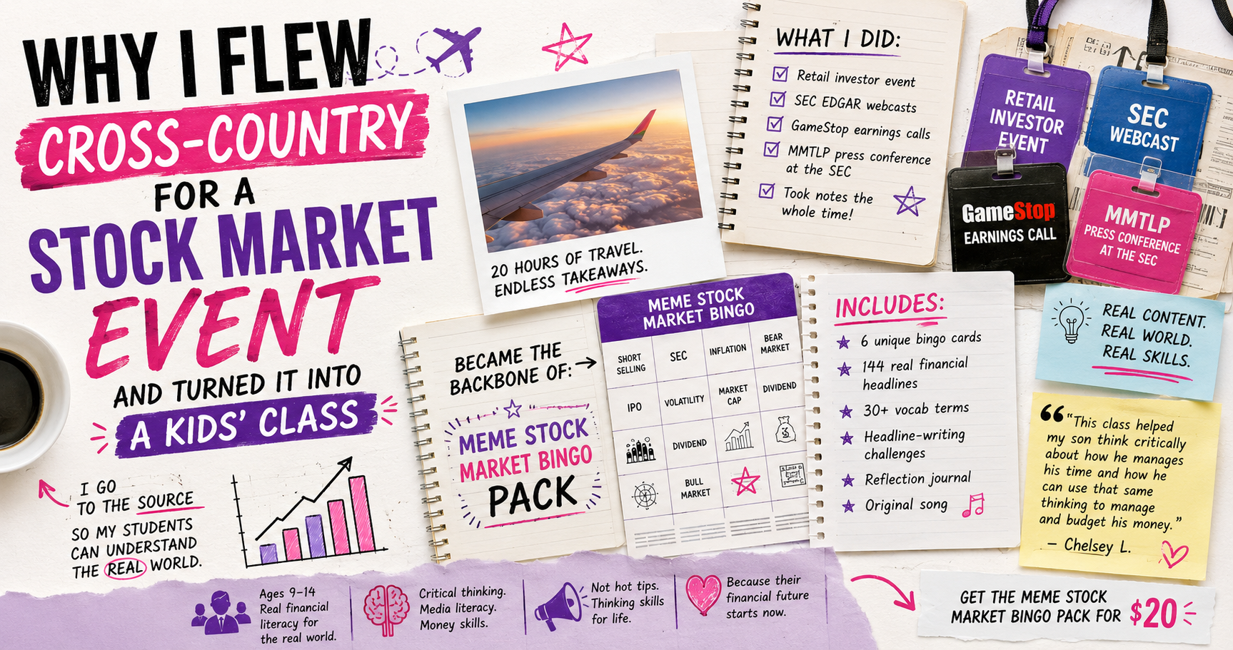 Why I Flew Cross-Country for a Stock Market Event and Turned It Into a Kids' Class