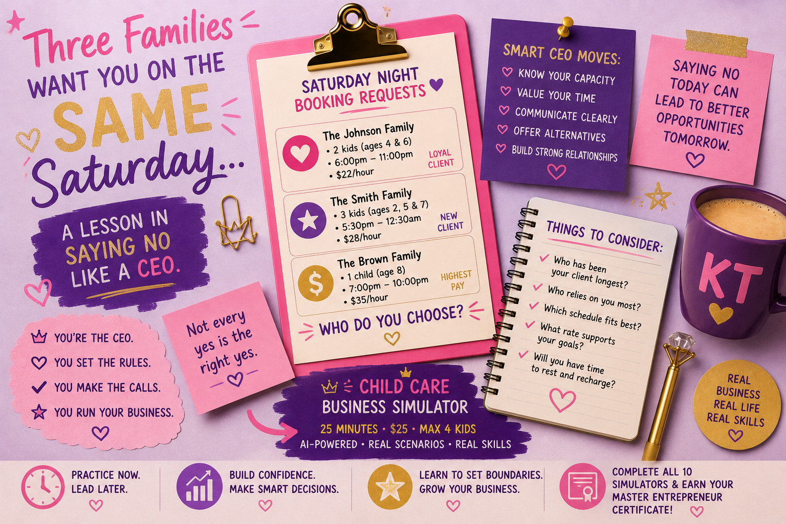 Three Families Want You on the Same Saturday -- A Lesson in Saying No