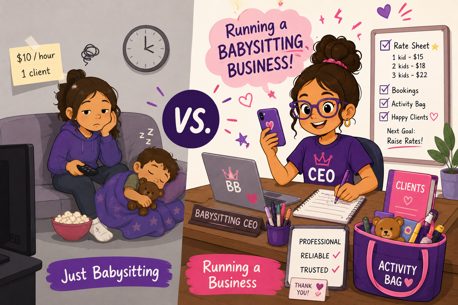 The Difference Between Babysitting and Running a Babysitting Business