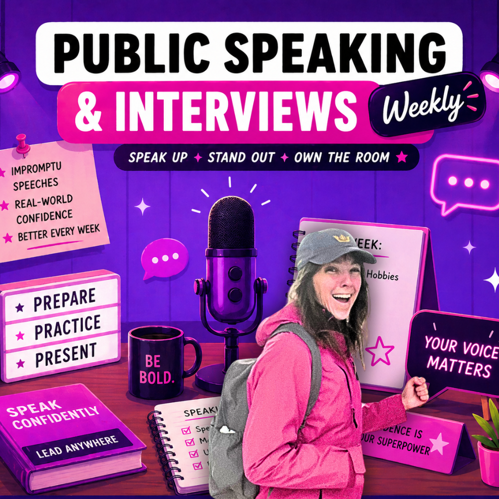 Public Speaking and Interviews Weekly Speech Class (Ages 9-14): Impromptu speeches, real confidence, better every week.