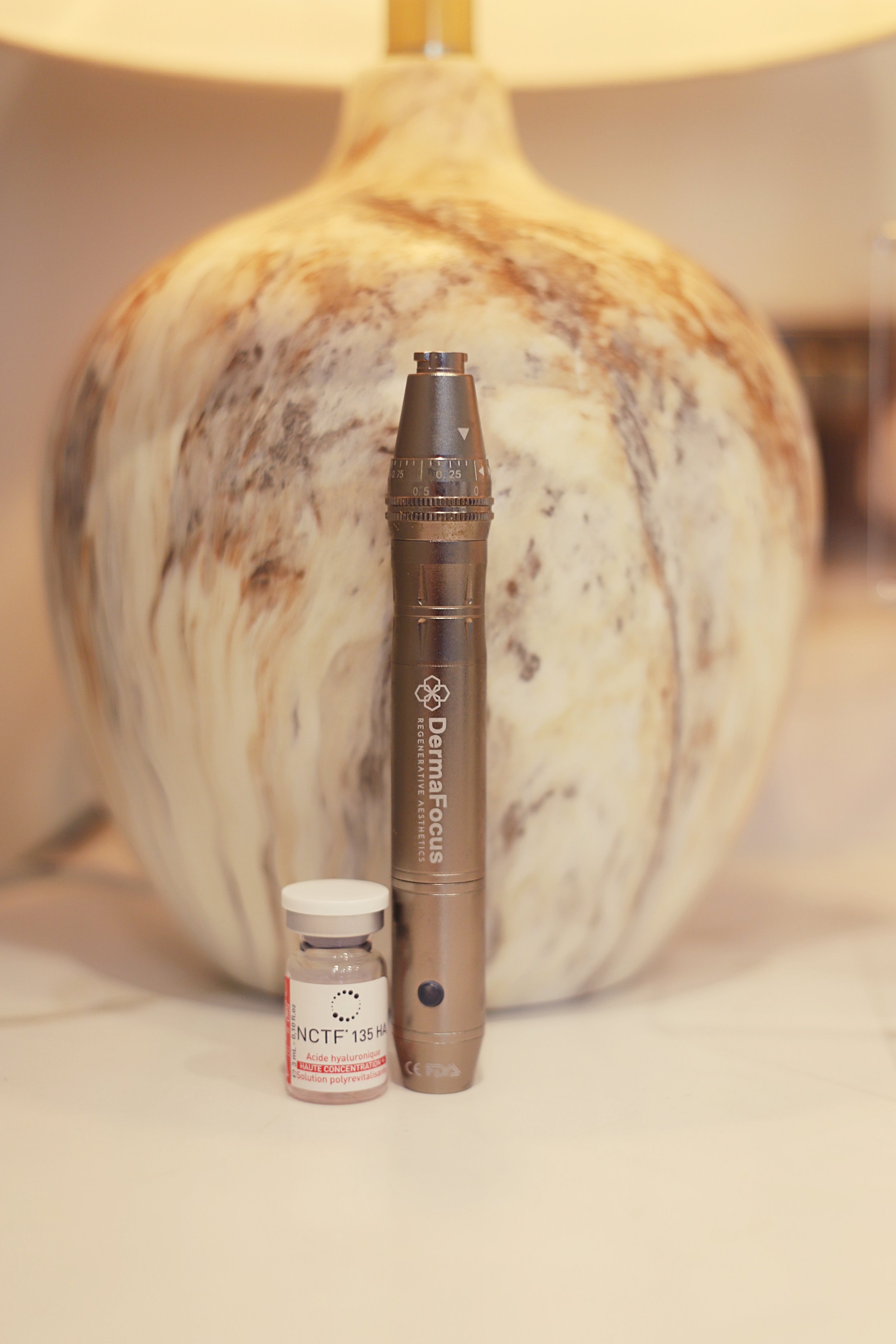 Photo of a microneedling penin a blogpost by dr caroline warden at her doctor led skin and aesthetic clinic in hale, altrincham/south manchester about collagen and stimulating treatments like tretinoin, microneedling, profhilo