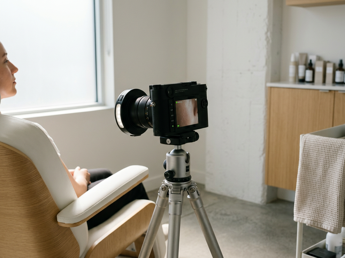 Patient photography setup at a doctor-led aesthetic clinic in Hale, Cheshire