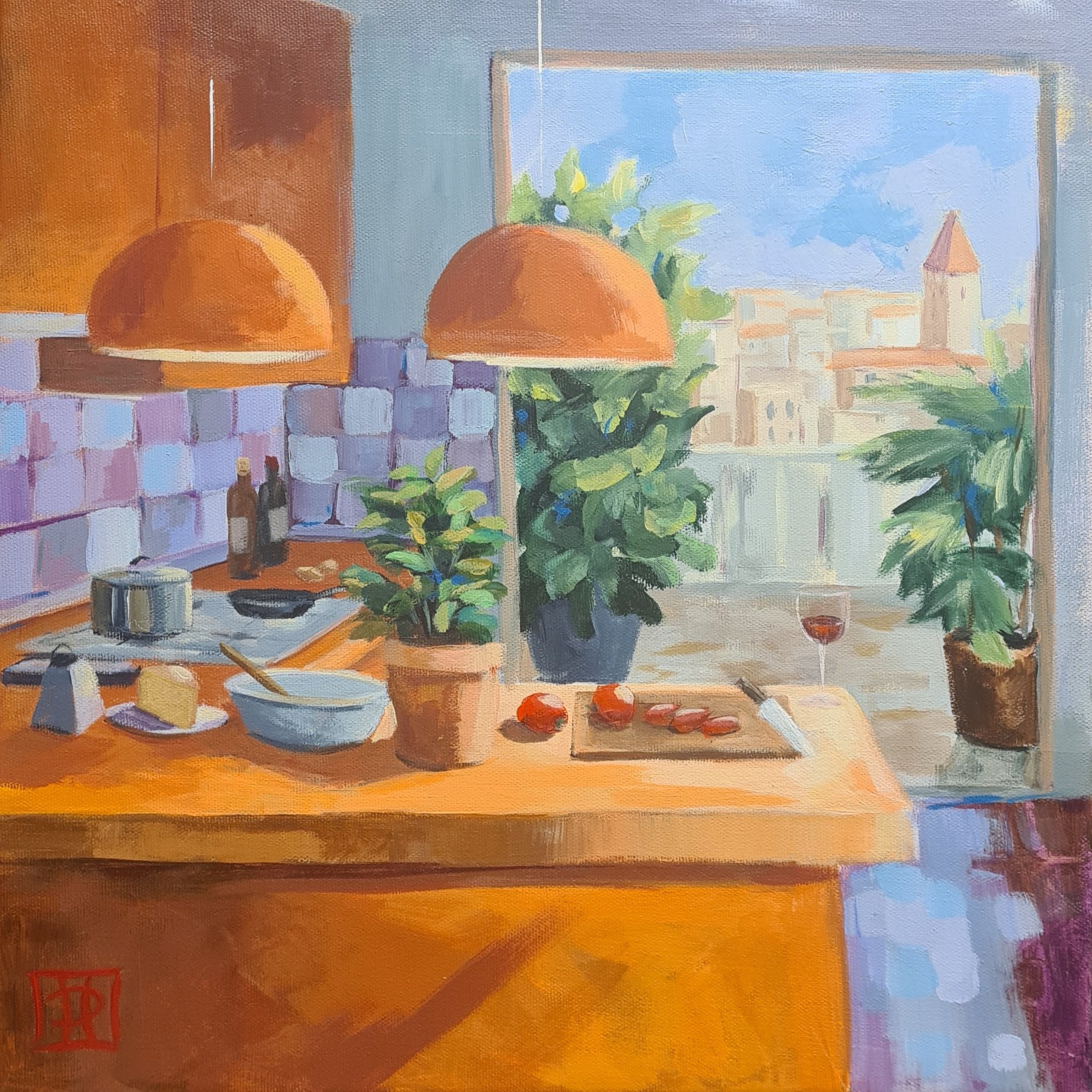 Mediteranea, 40x40cm, Acryl auf Leinwand