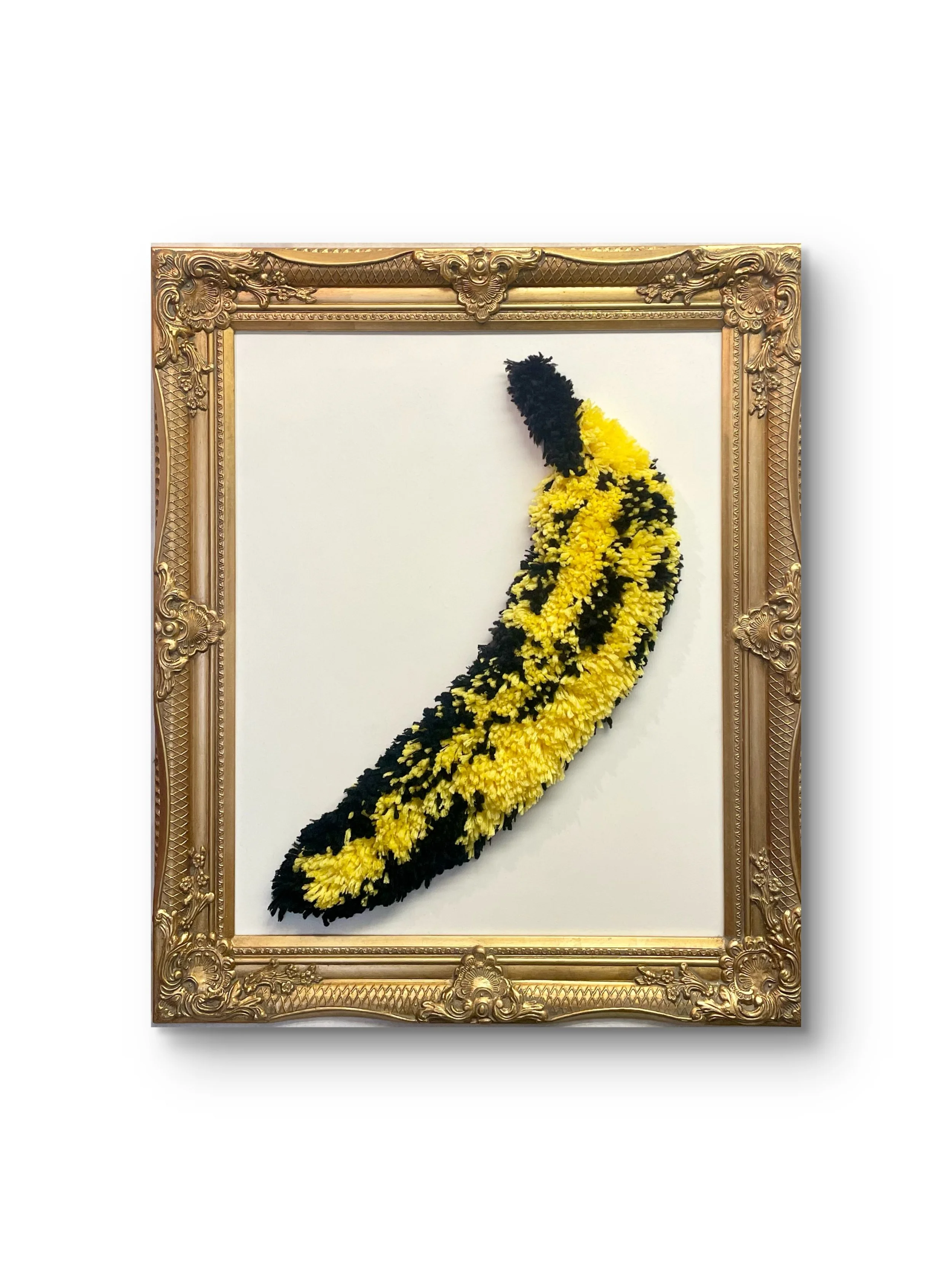 Flauschbanane, Leinwandobjekt mit Rahmen, 65x75 cm, 2026