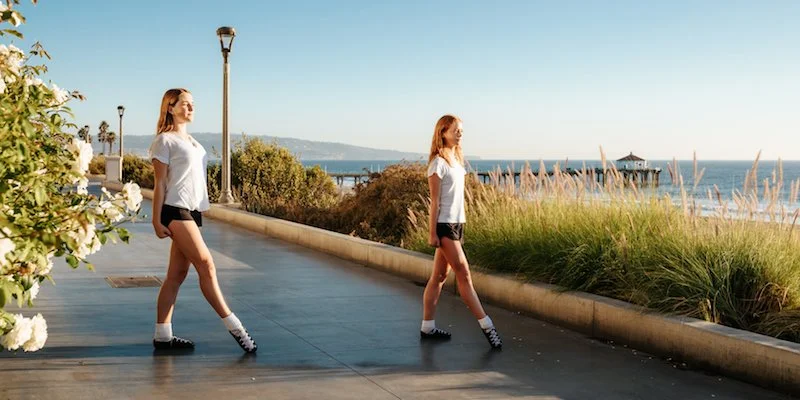 Irish dancers outside in the sunshine