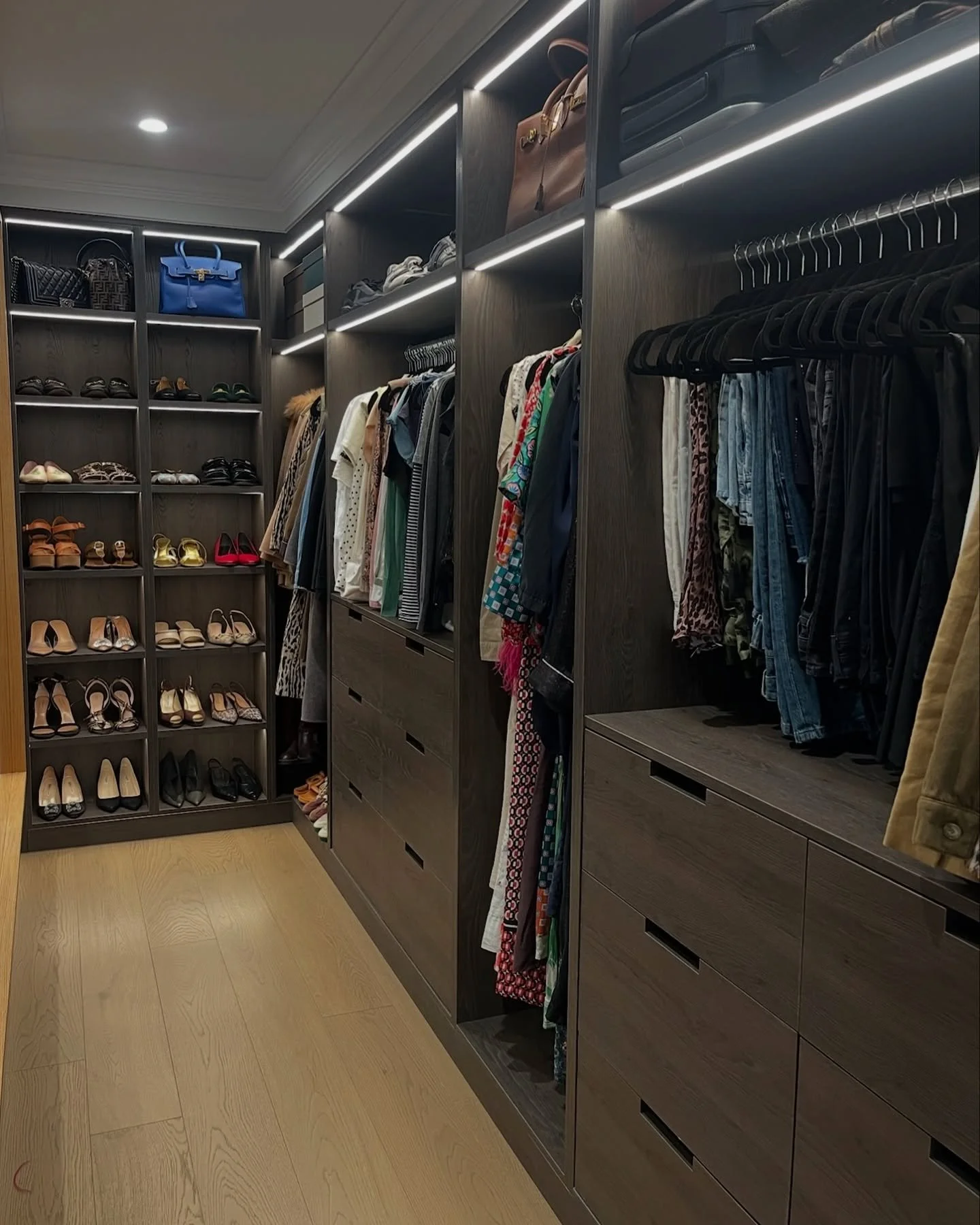 | After &amp; Before |

A beautifully appointed walk-in wardrobe refresh for our lovely client, Alex. With a carefully curated collection of timeless, high-quality staples, there was no need for a full detox - just thoughtful styling and organisation