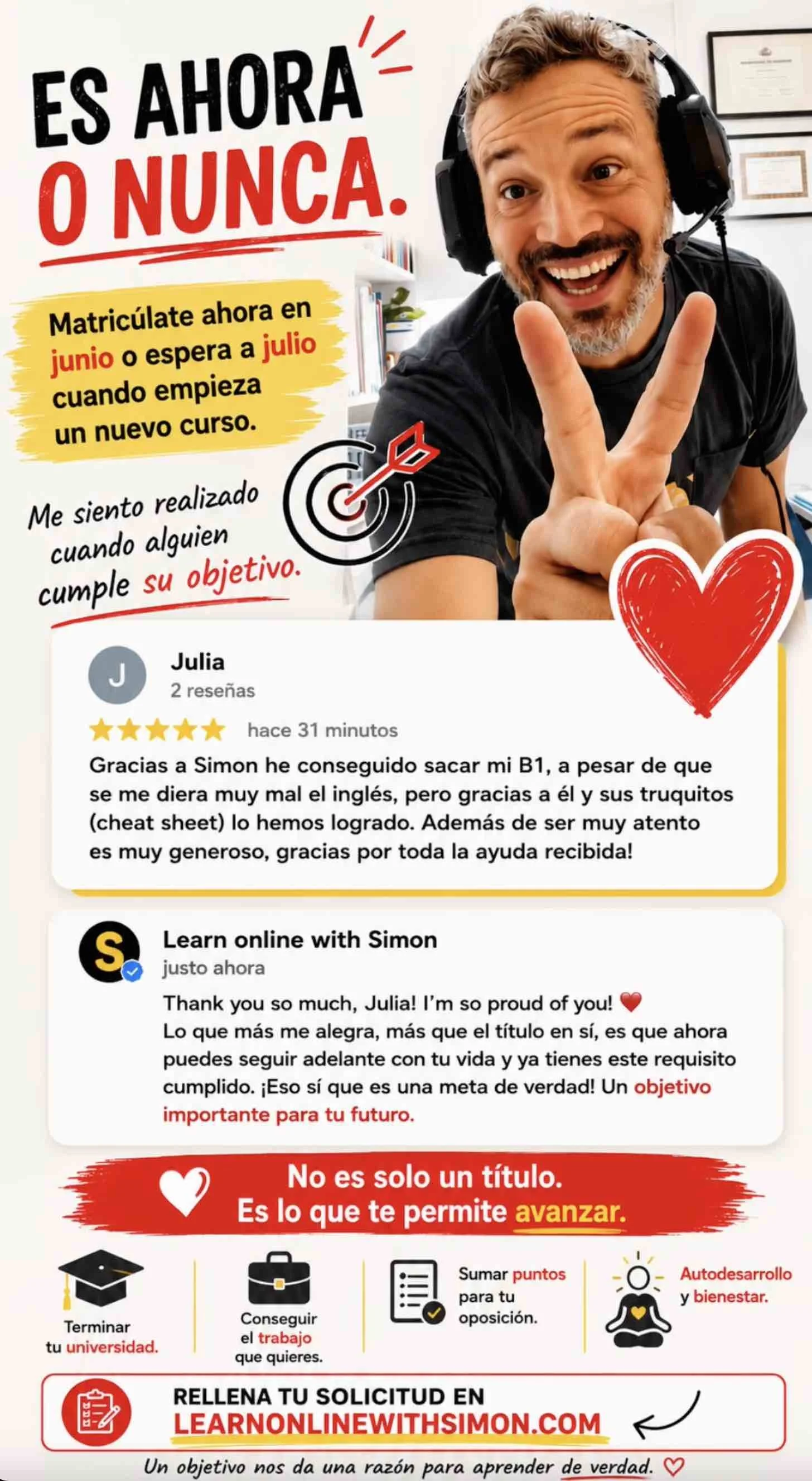 clases ingles online julio 2026