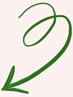 Dibujo de la figura de un corazón en línea de color verde sobre fondo rosa claro.