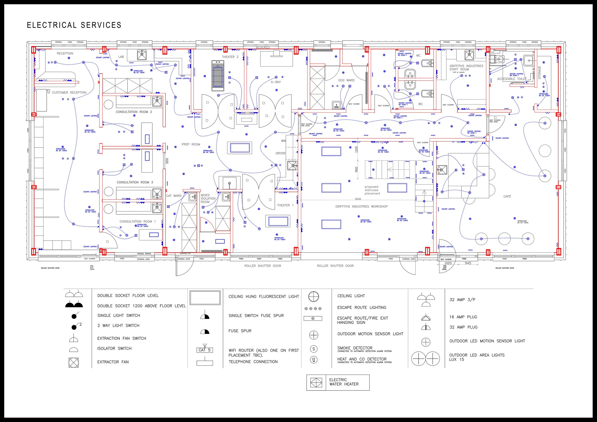Commercial fit-out of veterinary clinic. Planning and tender drawings.