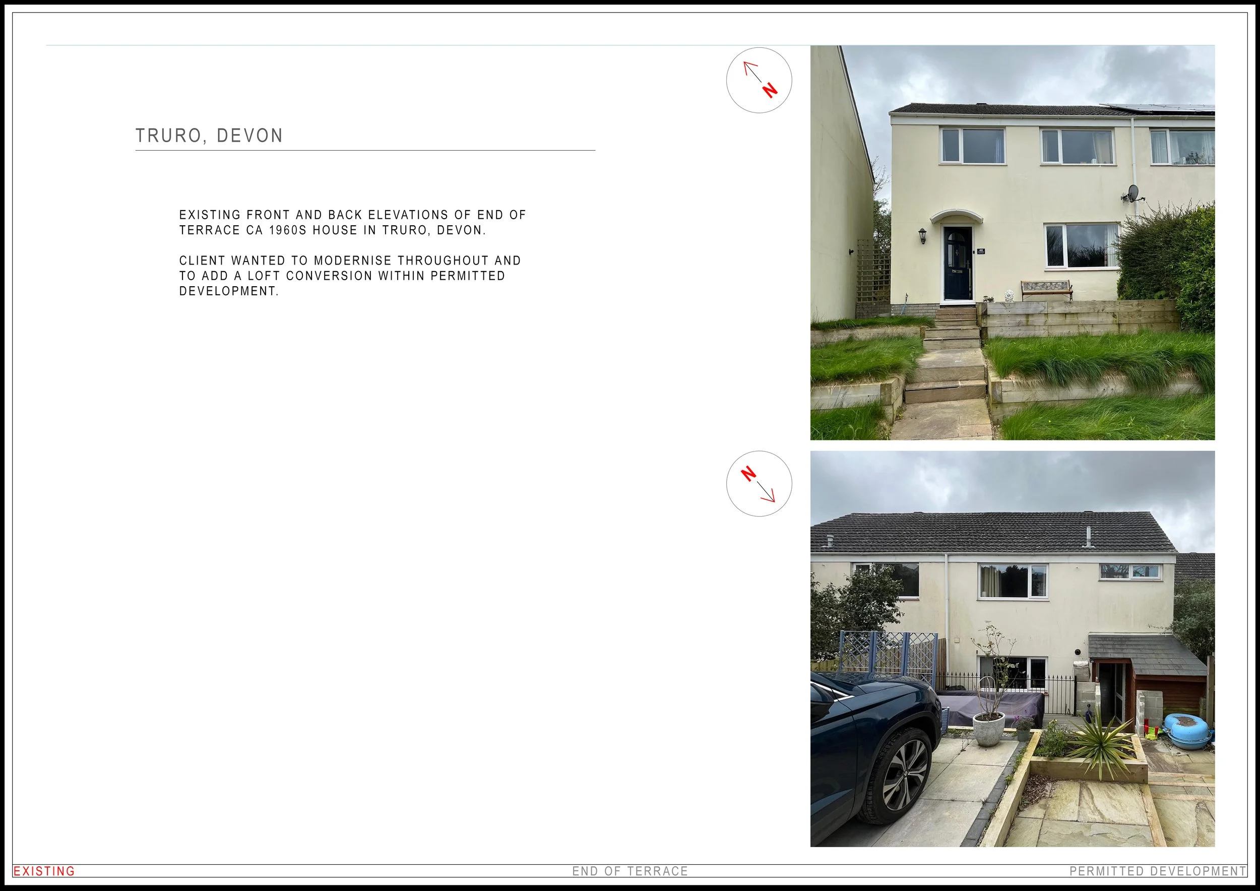 Bespoke residential proposal. Permitted development. Existing.
