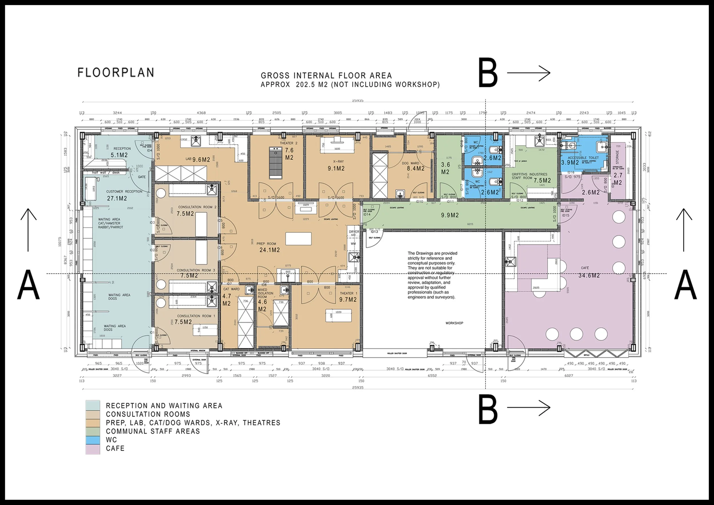 Commercial fit-out of veterinary clinic. Planning and tender drawings.