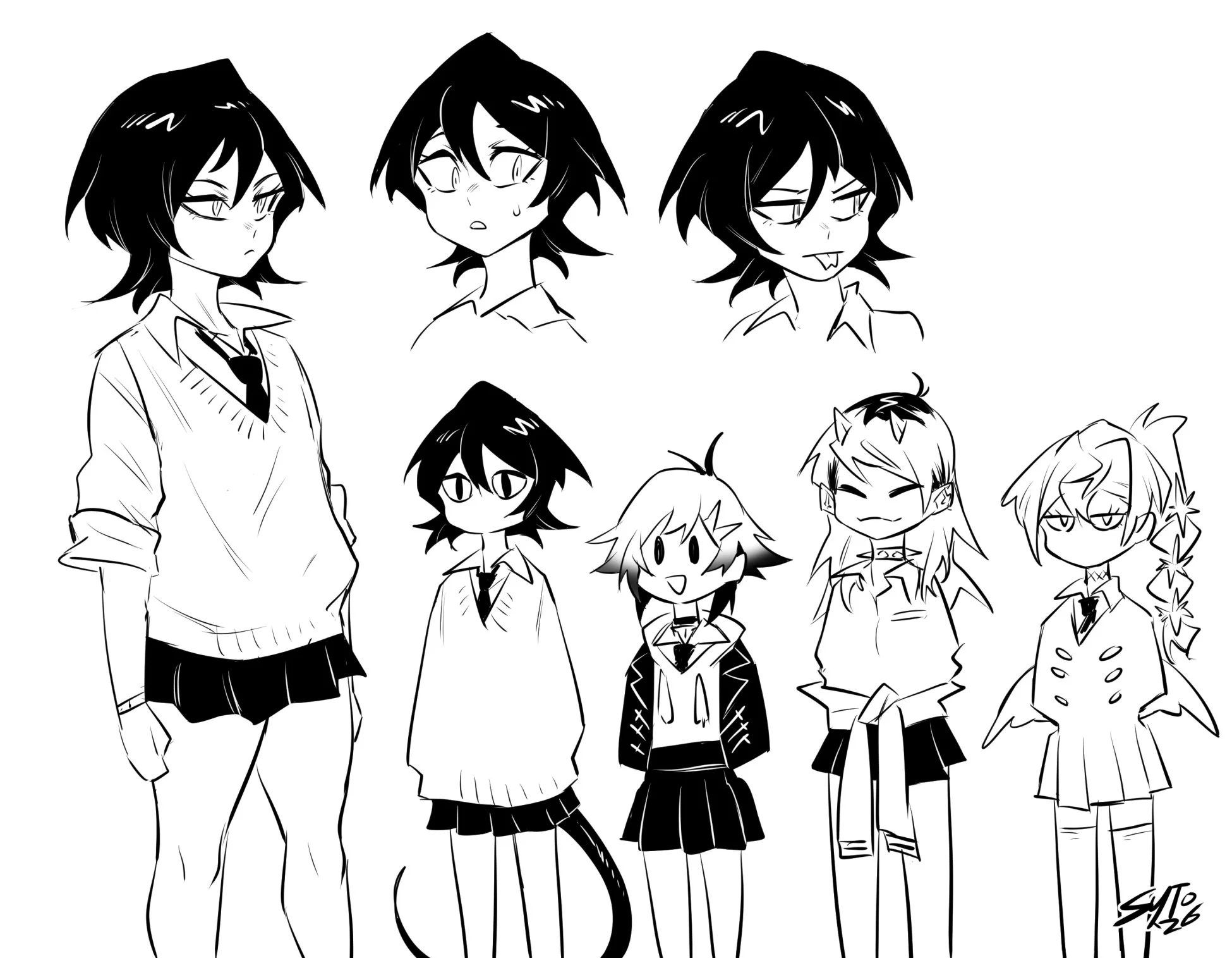 More Julie, plus a quick character lineup so I can compare their updated designs side by side.