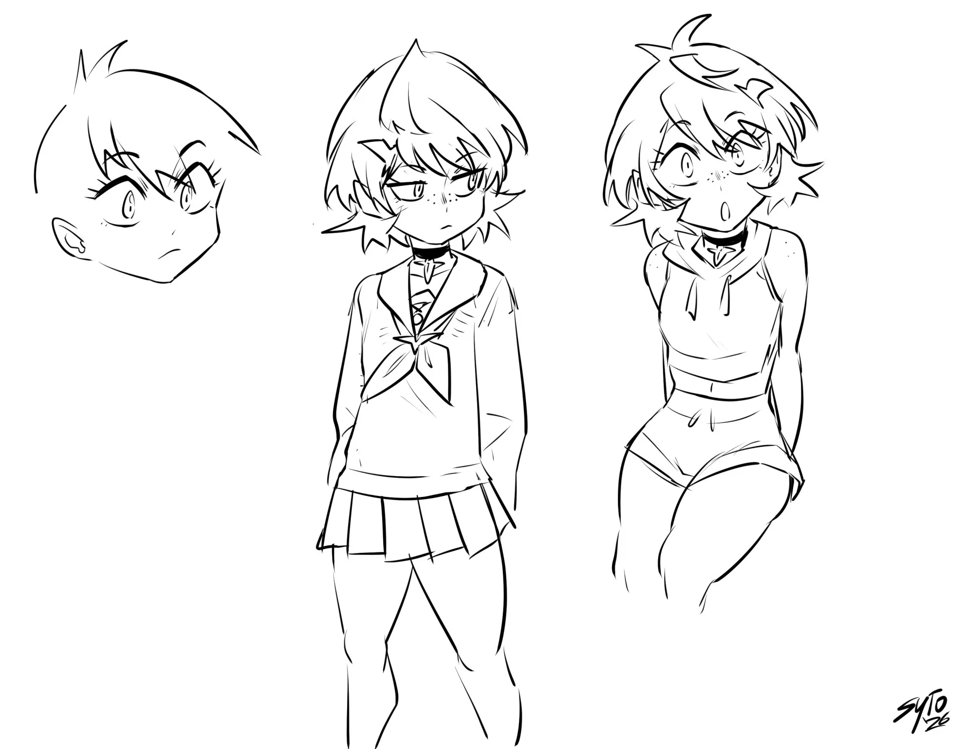 More MC. Gave her freckles here and I think something finally clicked for her design at last.