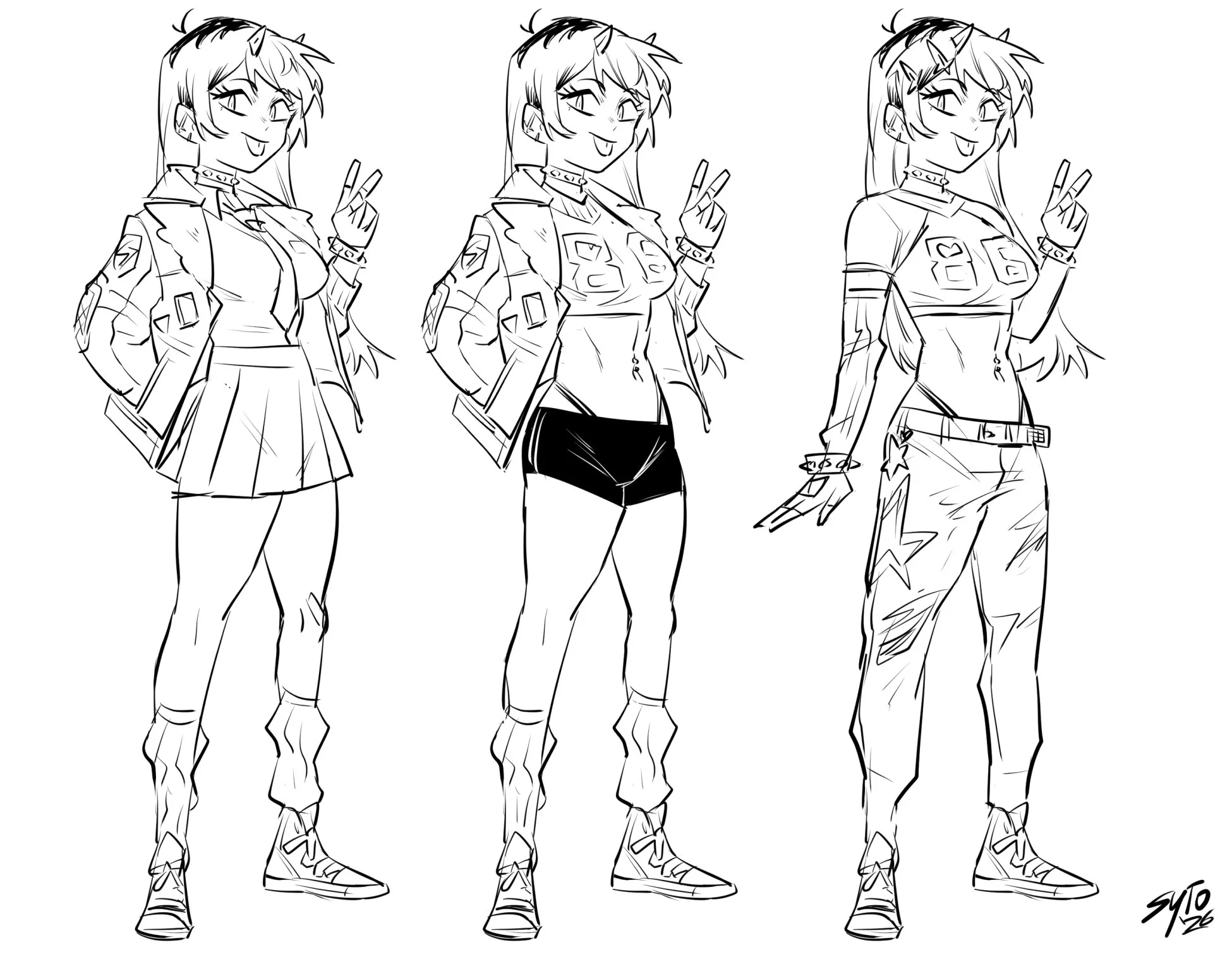 Helia outfit concepts, tying to figure out her fashion sense.