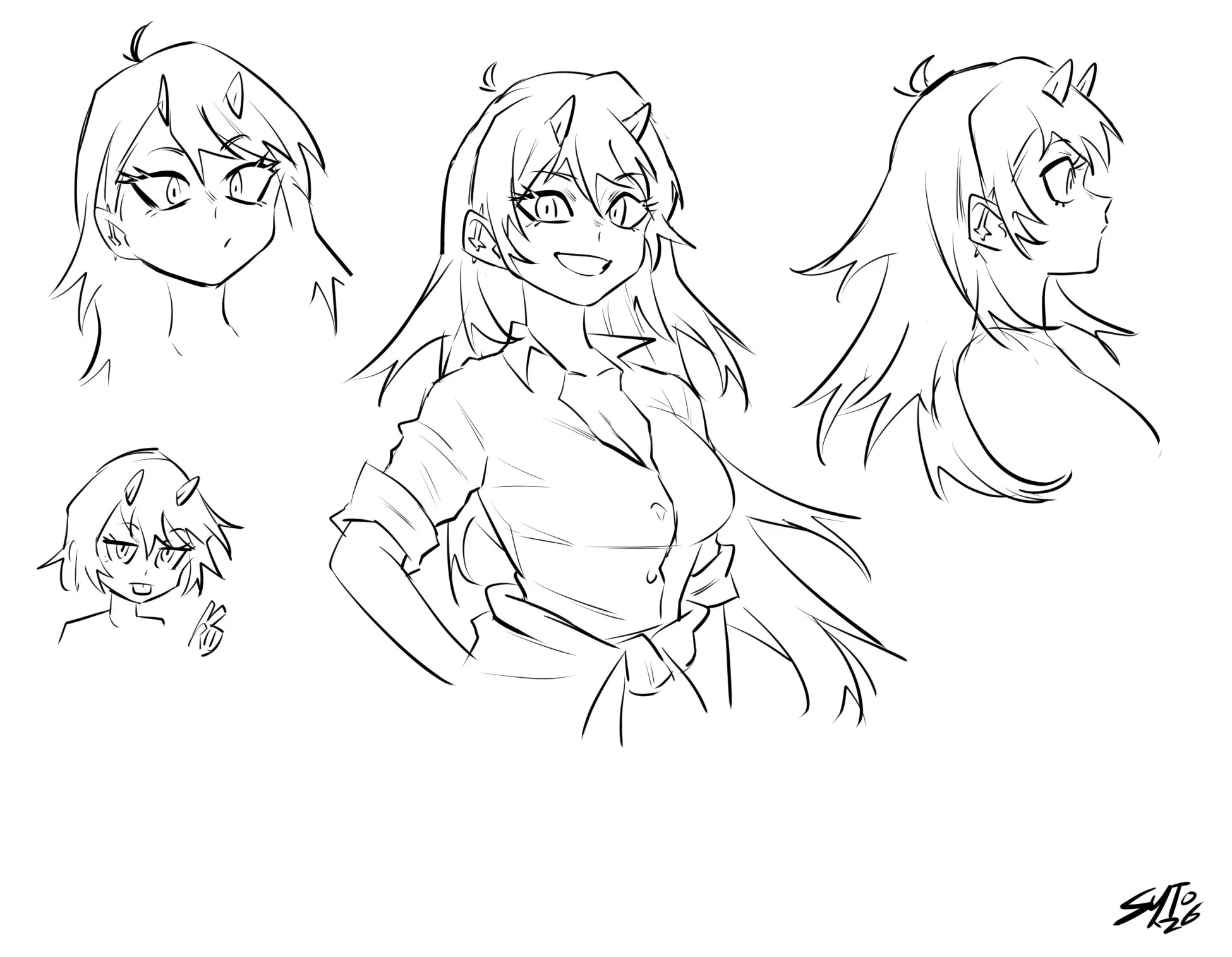 More Helia hair. A lot of agonising over how wild to make her hair.