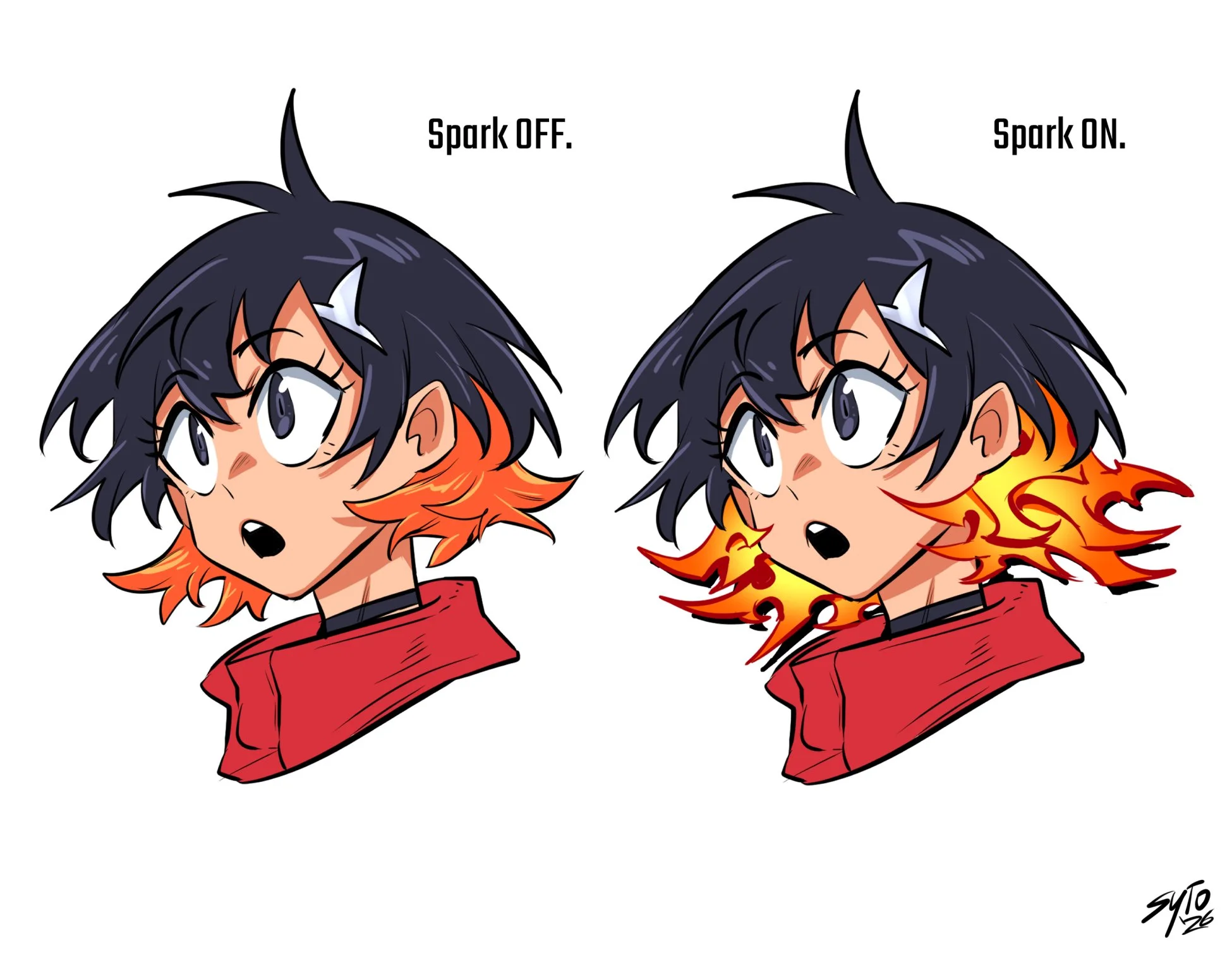 Power system concepting. I had the idea of the powers manifesting as an "art style change" appearing on the character.