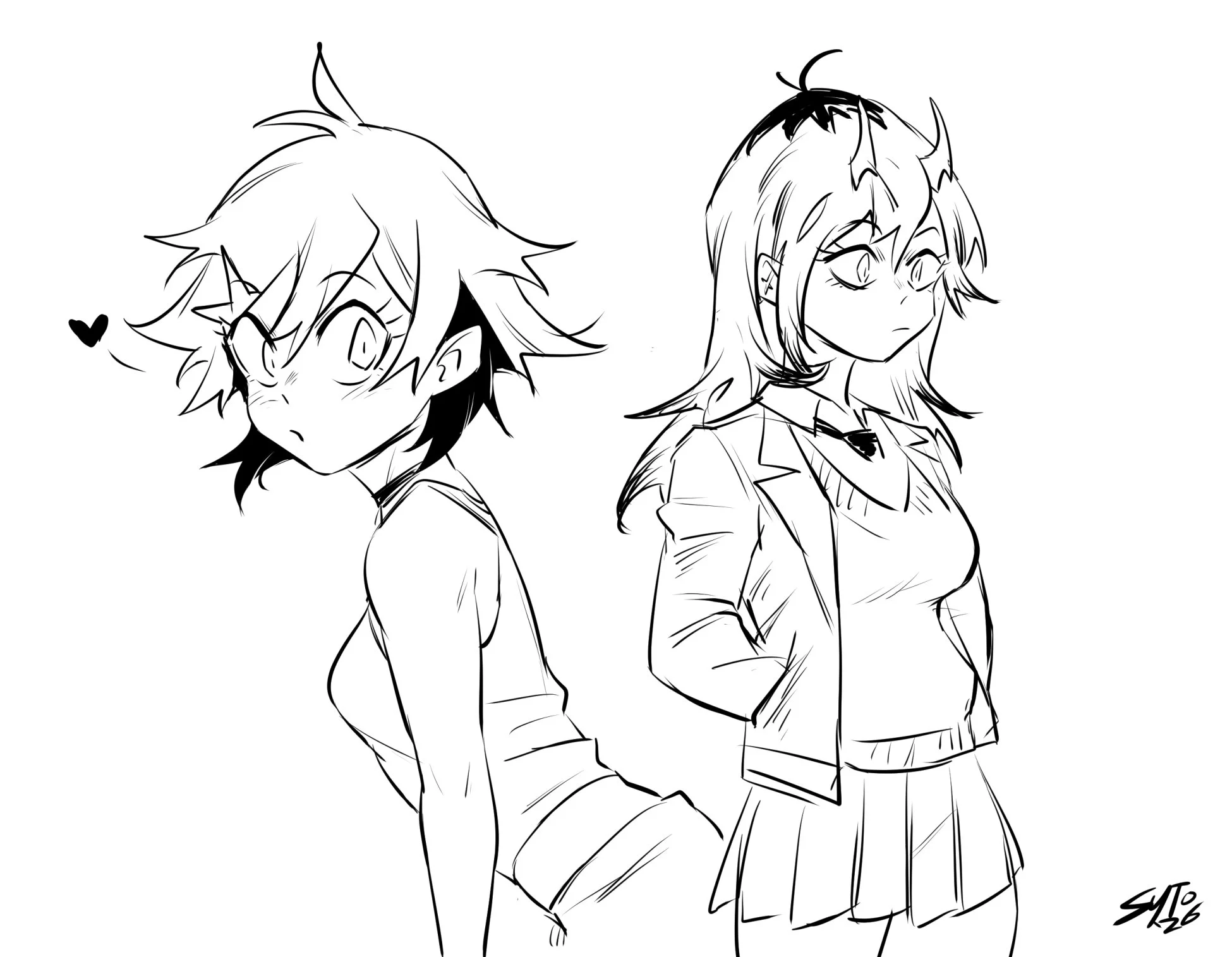 More MC, and the first concept art for the oni girl, Helia.