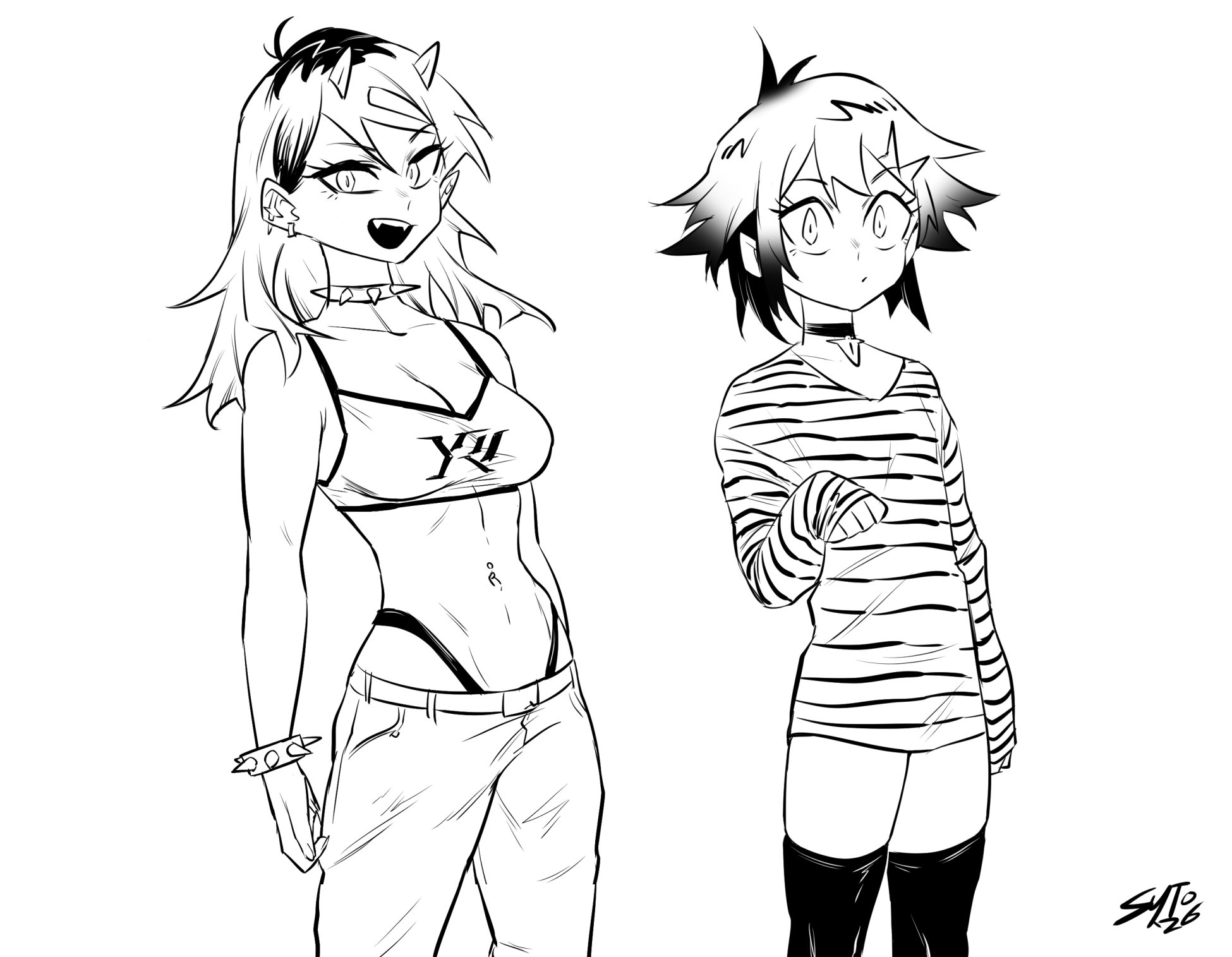 Helia and MC outfit sketch.