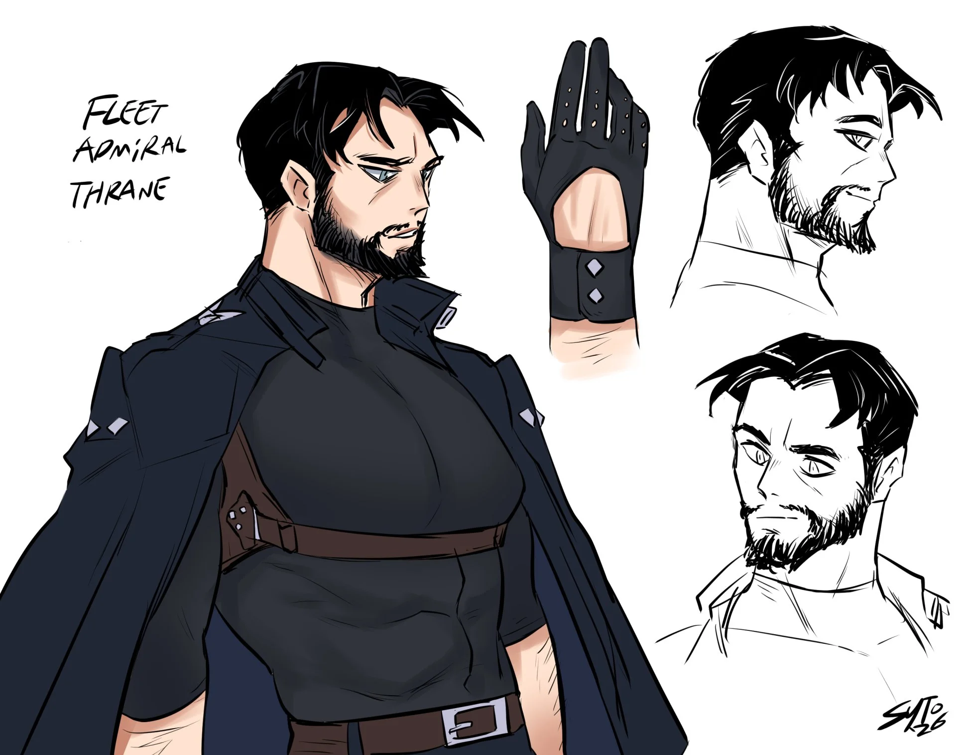Admiral Thrane, the first male character concepted.