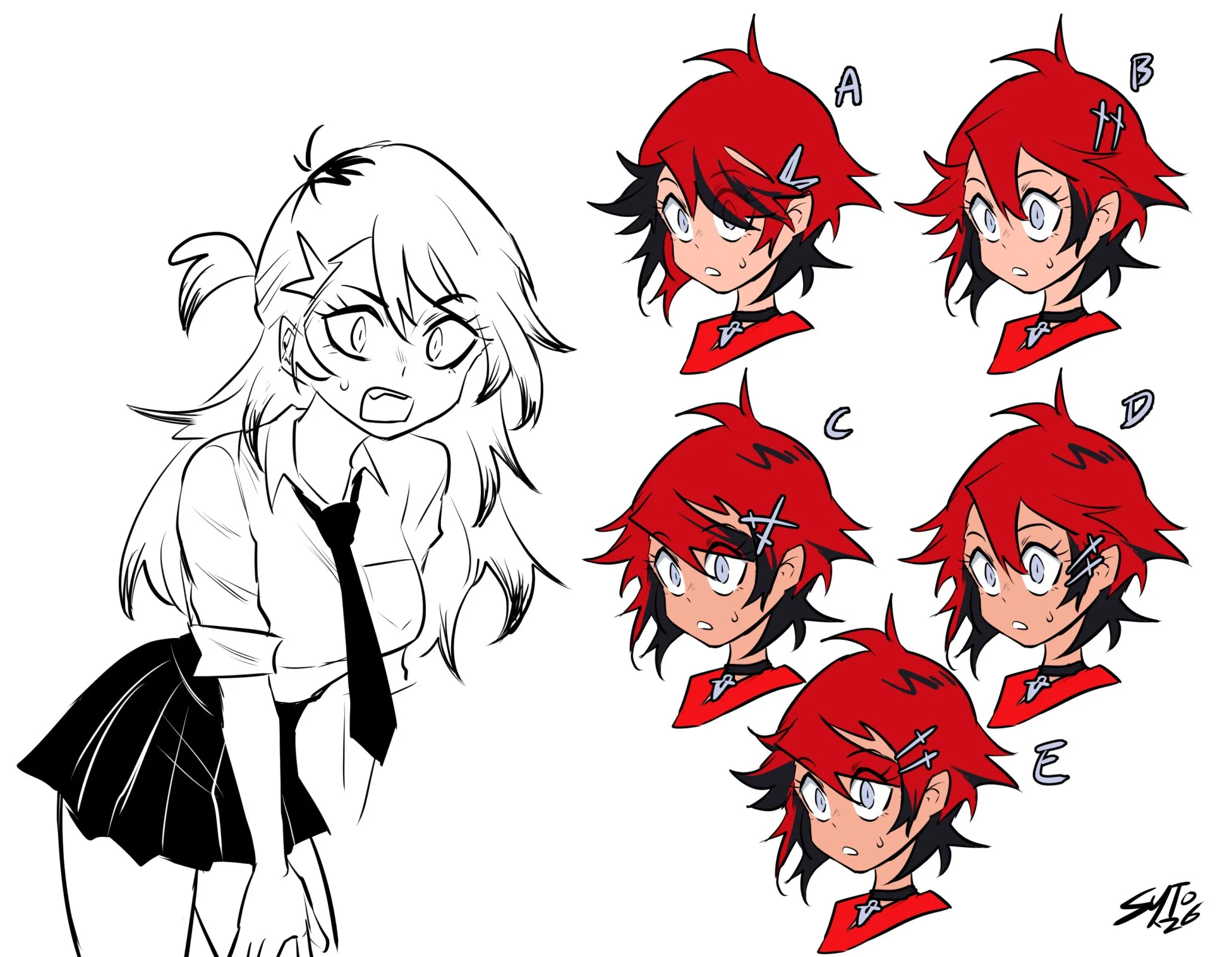 Helia and MC. This is one of many, MANY explorations I'll be doing of MC's hairstyle.