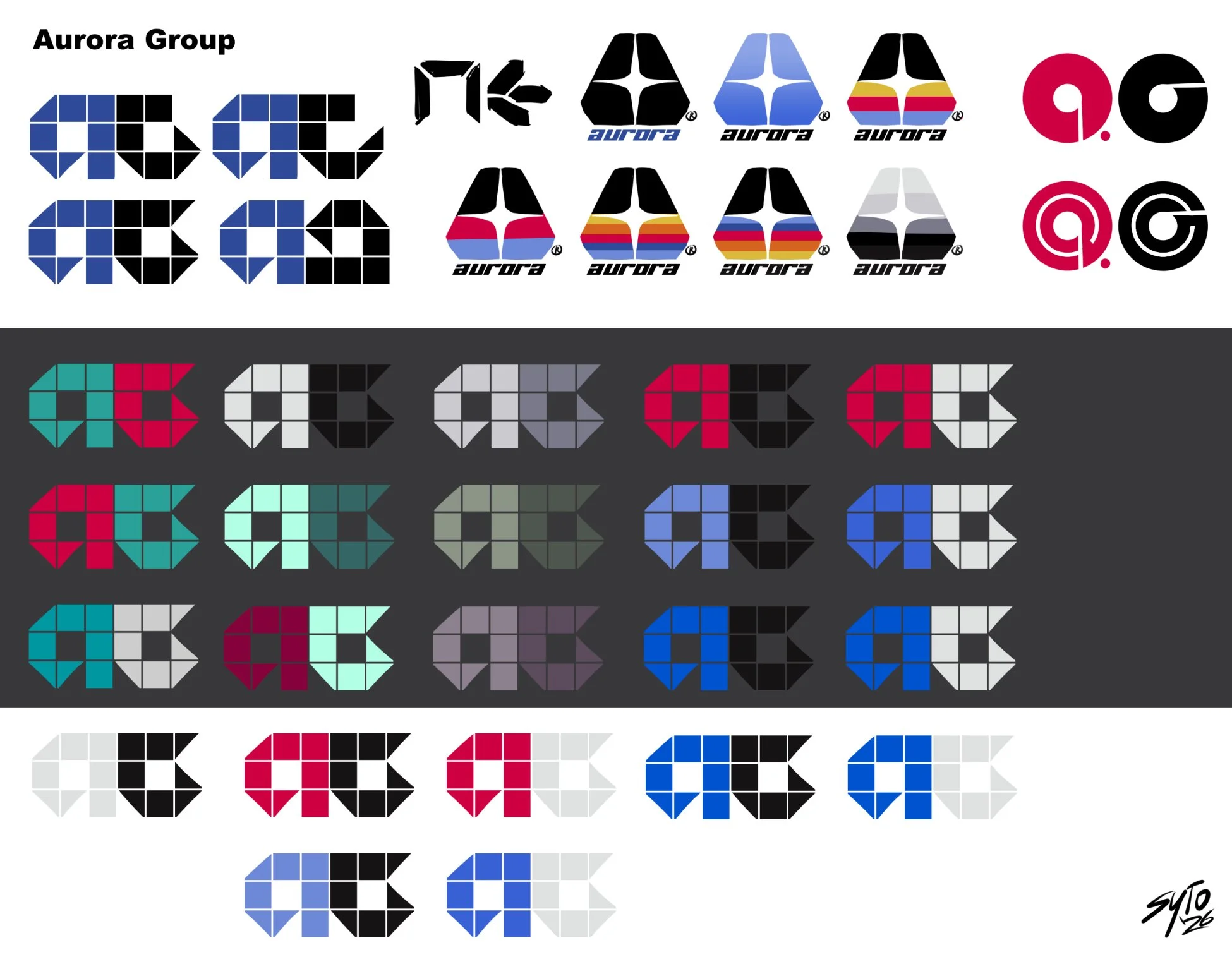 More logo concepts for the Aurora Group.