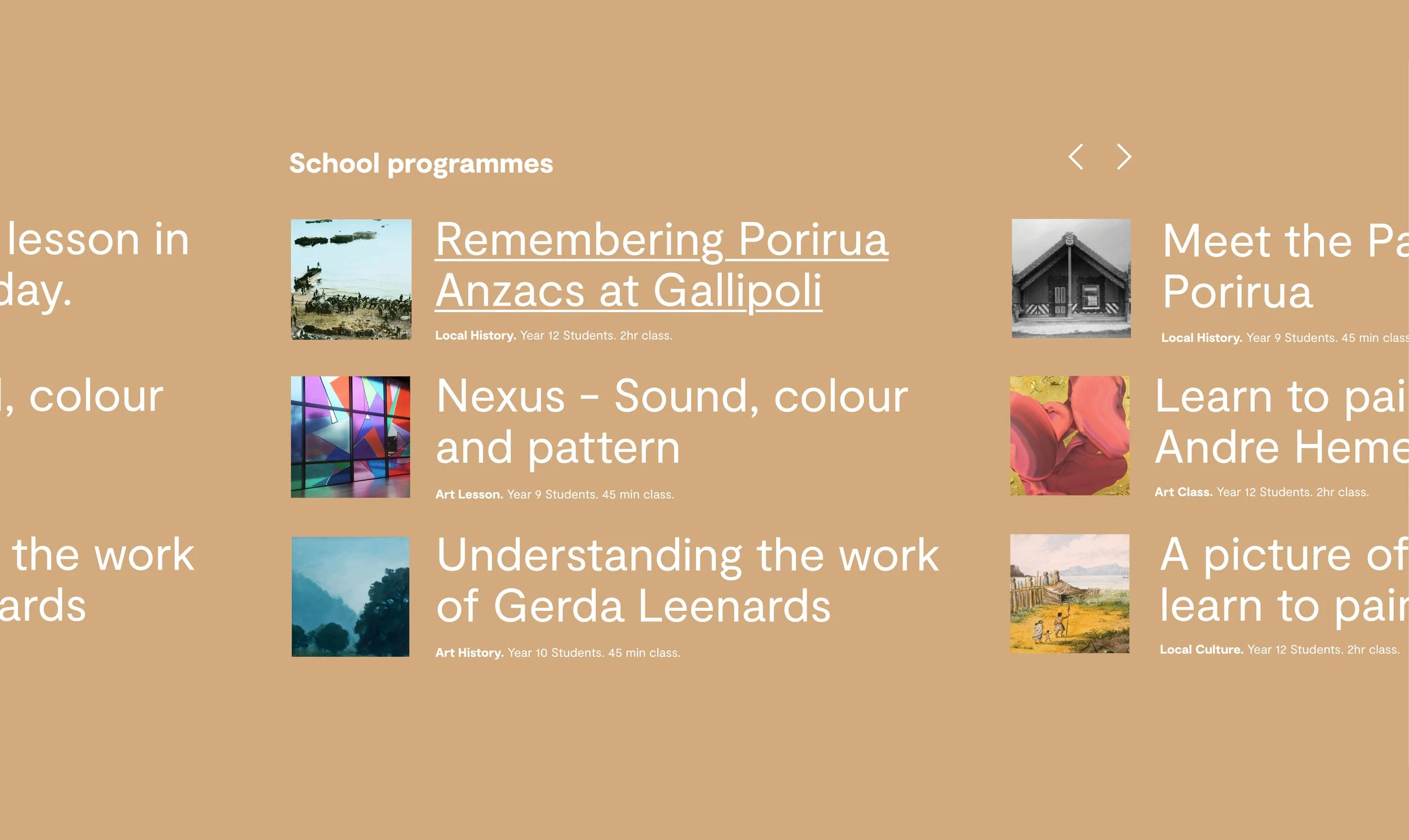 Pataka programmes design
