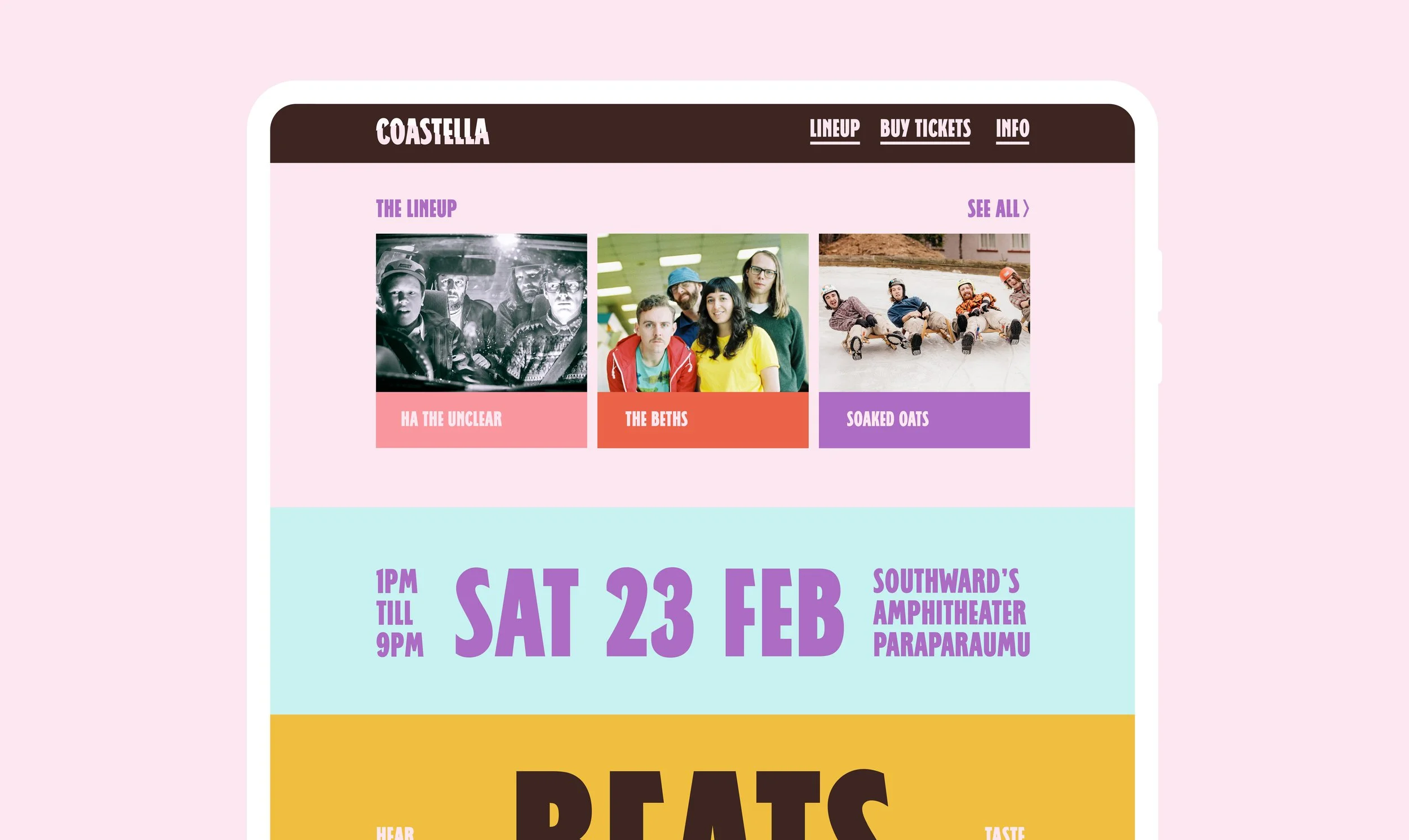 Coastella Website design