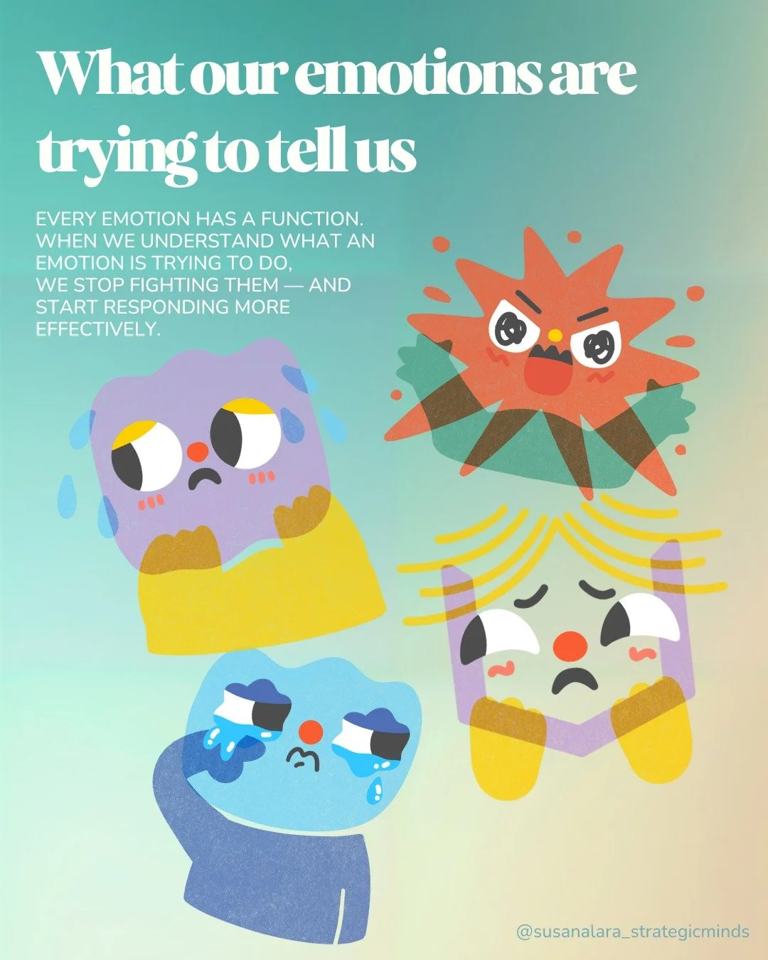 Every emotion has a function.
📩 Pain, anger, fear, guilt&hellip; despite the discomfort, they are signals trying to tell us something about what we need, what matters to us, and how we relate to the world around us.
✨ When we stop fighting our emoti