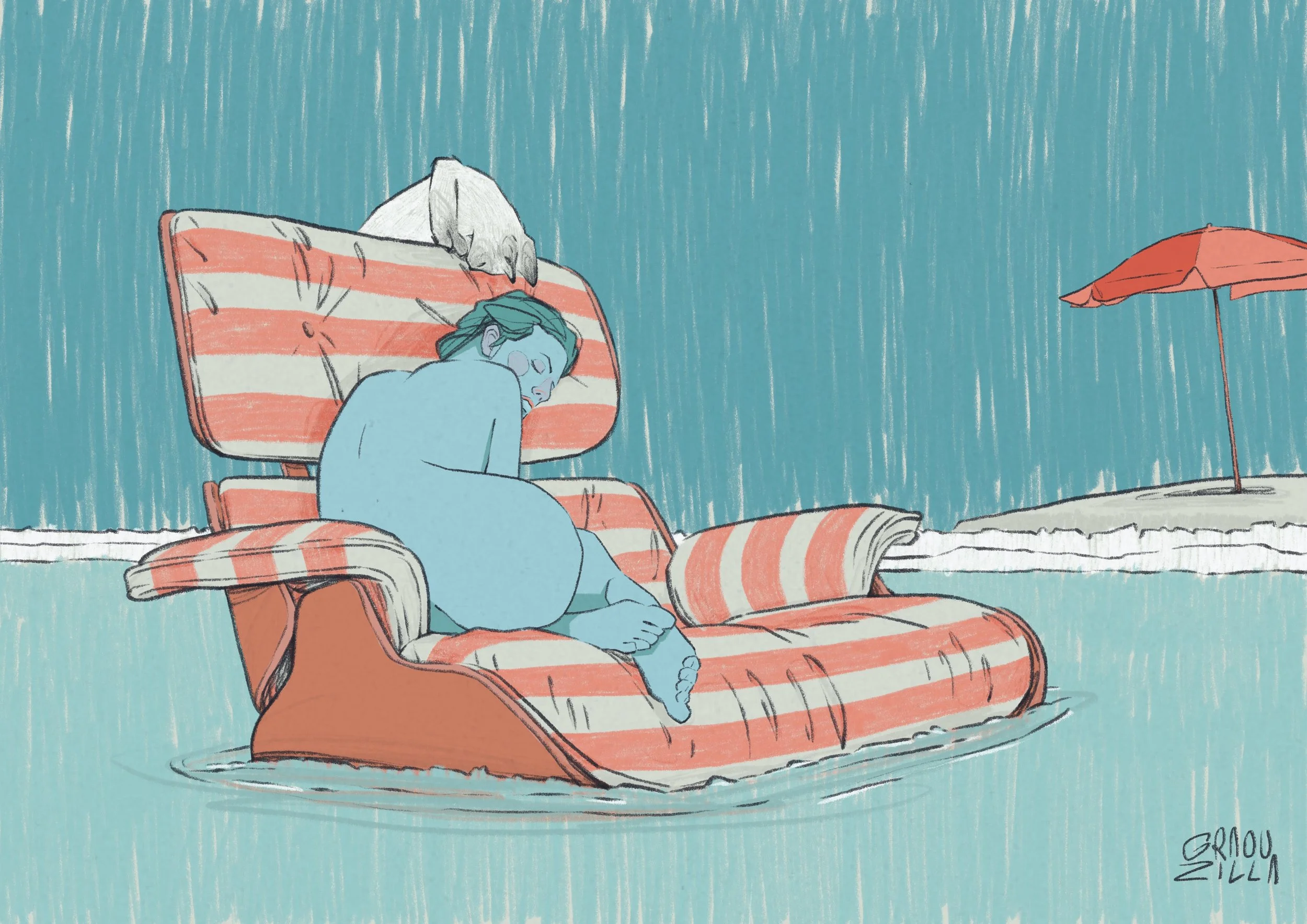 "High tide, no clue" (impression)