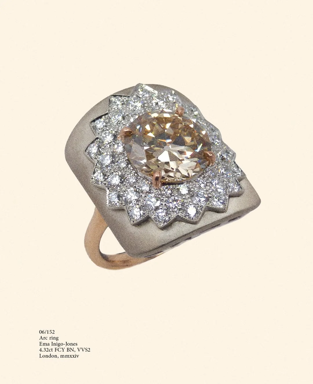 ready for battle 🗡️ 
Arc Ring #eij #emainigojones #finejewellery #diamonds #jewellerydesign  #engagementring #oldeuro #london #bespoke #fancybrowndiamond #fancydiamond