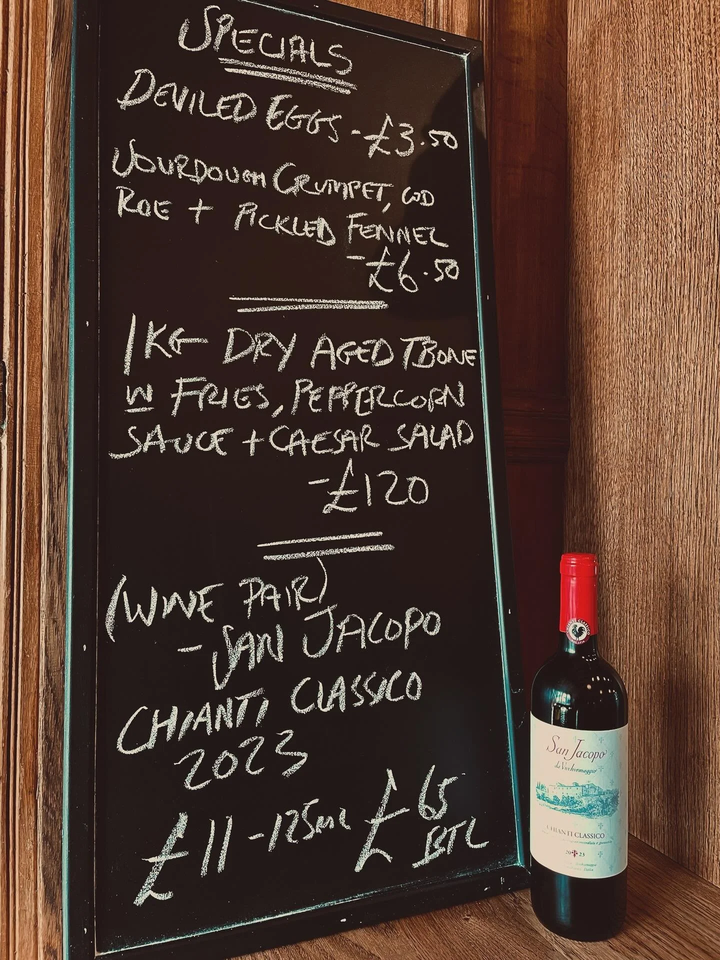 Specials of the day.