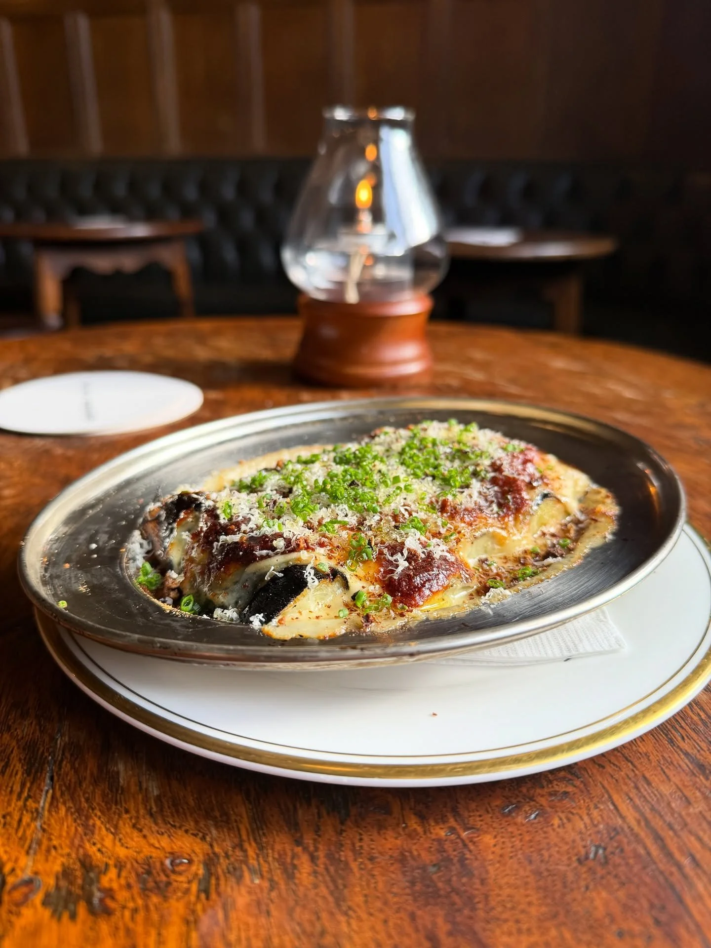 Grilled Leeks mornay, Comte.