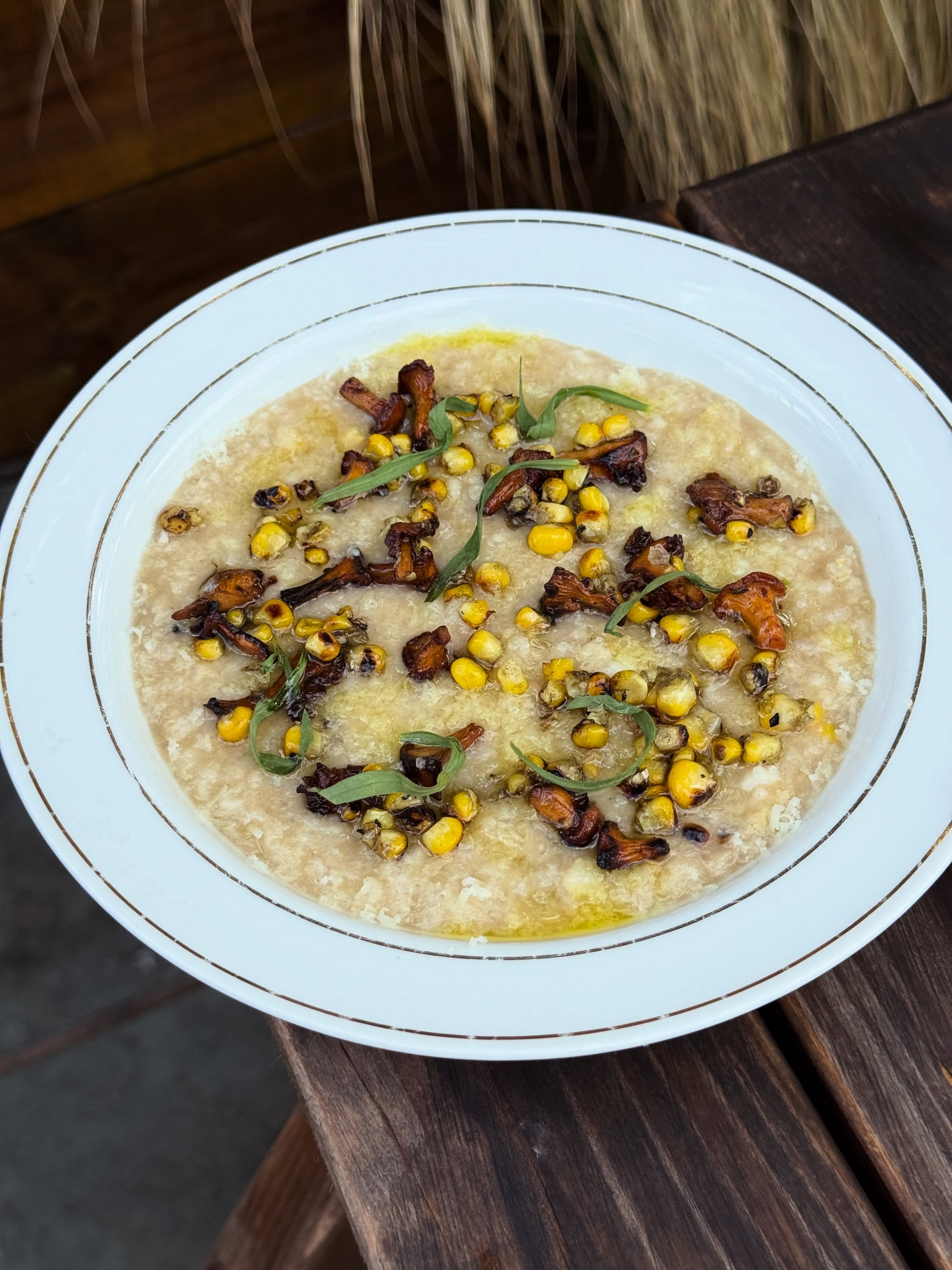 As summer starts to give way to Autumn so too does our menu. On from today; A risotto made with Scottish girolles, bbq&rsquo;d sweetcorn, Spenwood cheese, tarragon and lashings of brown butter. On for as long as the girolles are good!