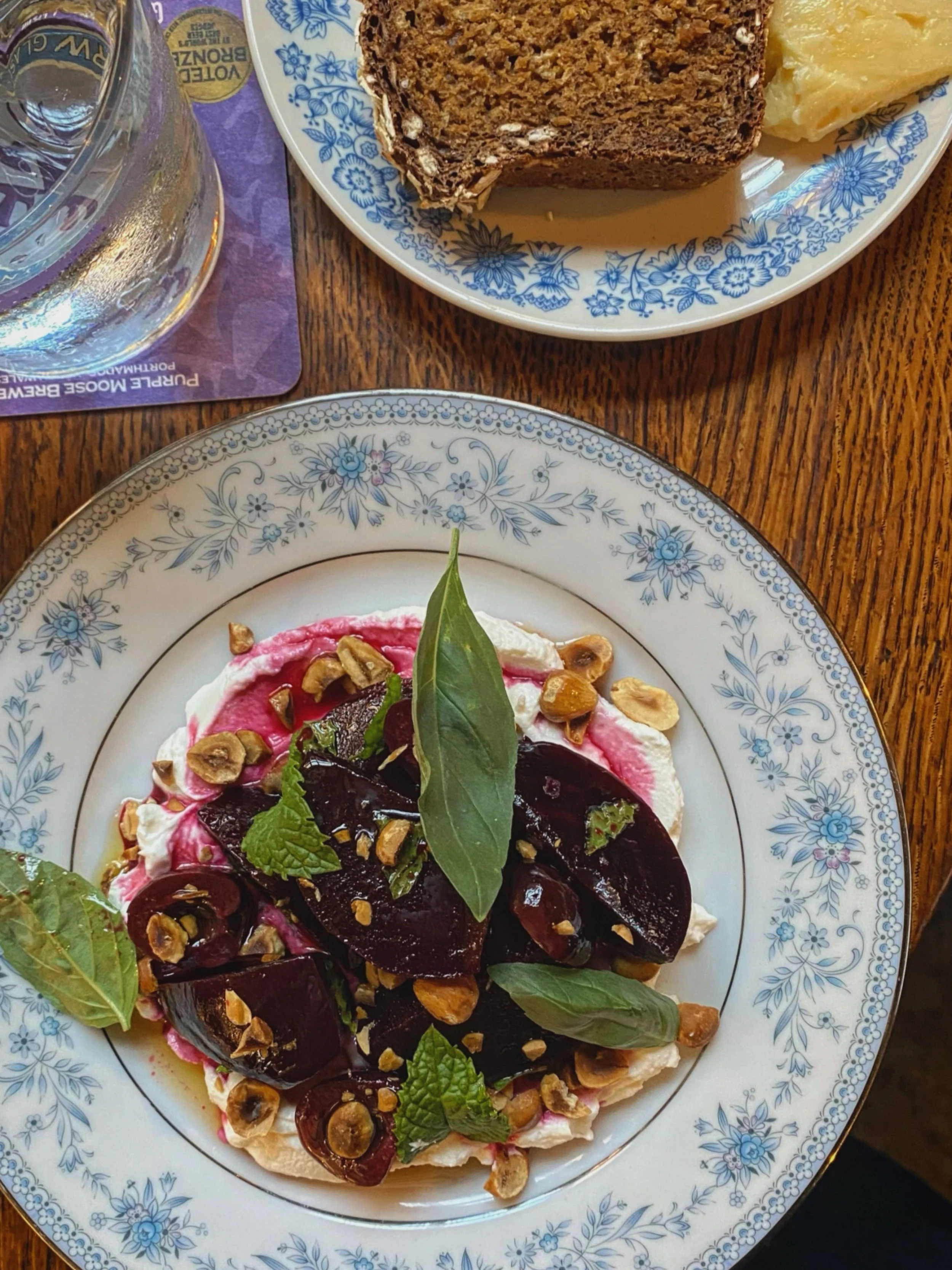 Beetroot, cherries, ricotta &amp; hazelnuts. 
(Which made a perfect little lunch with a slice or two of our homemade soda bread, even if I do say so myself)
