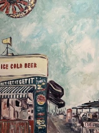 "Coney Island, 2023. 24 x 18. Acrylic on canvas. Available.