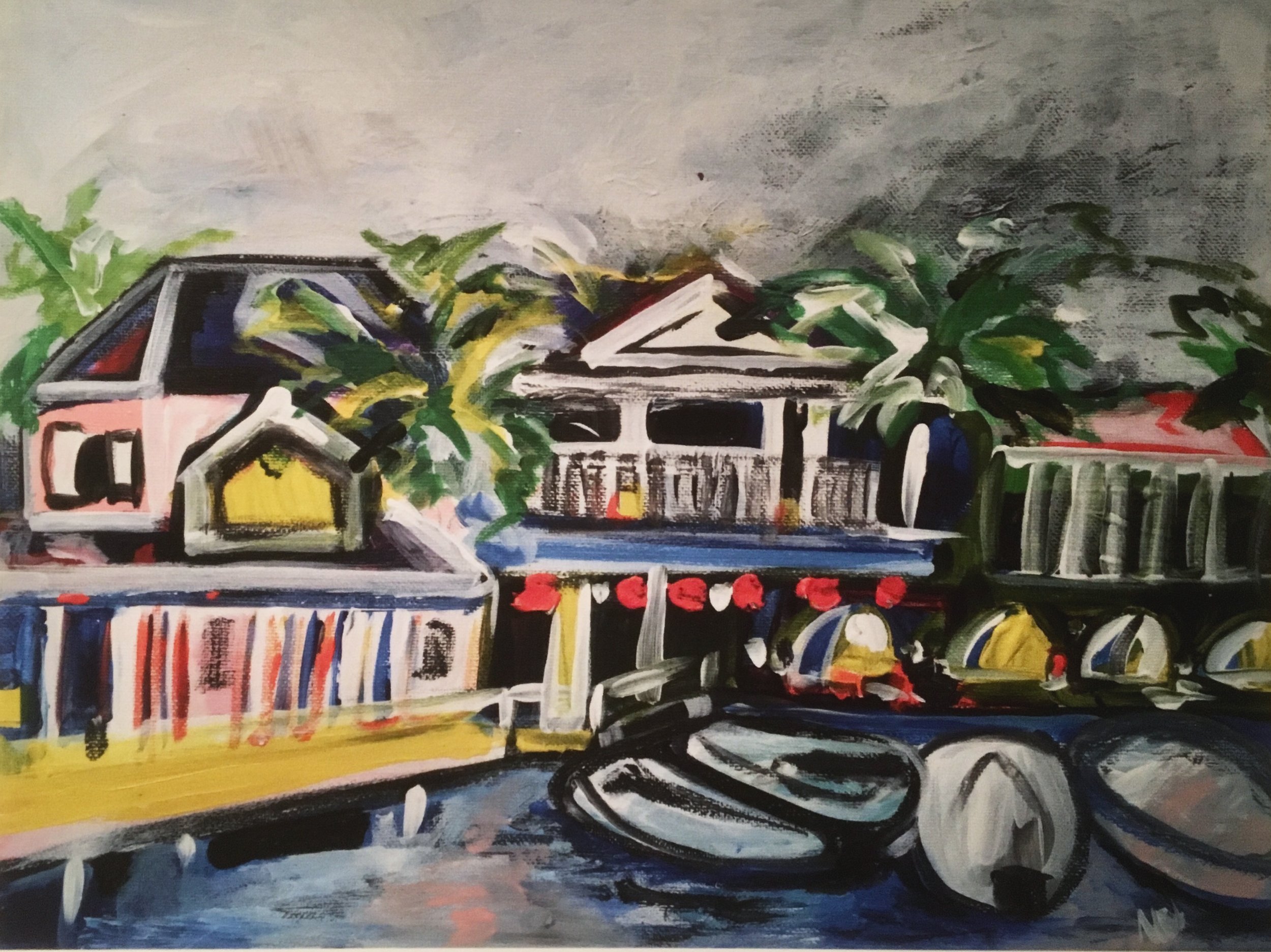 "The British Virgin Islands," 2015. 9 x 12 in. Acrylic on canvas. Available.
