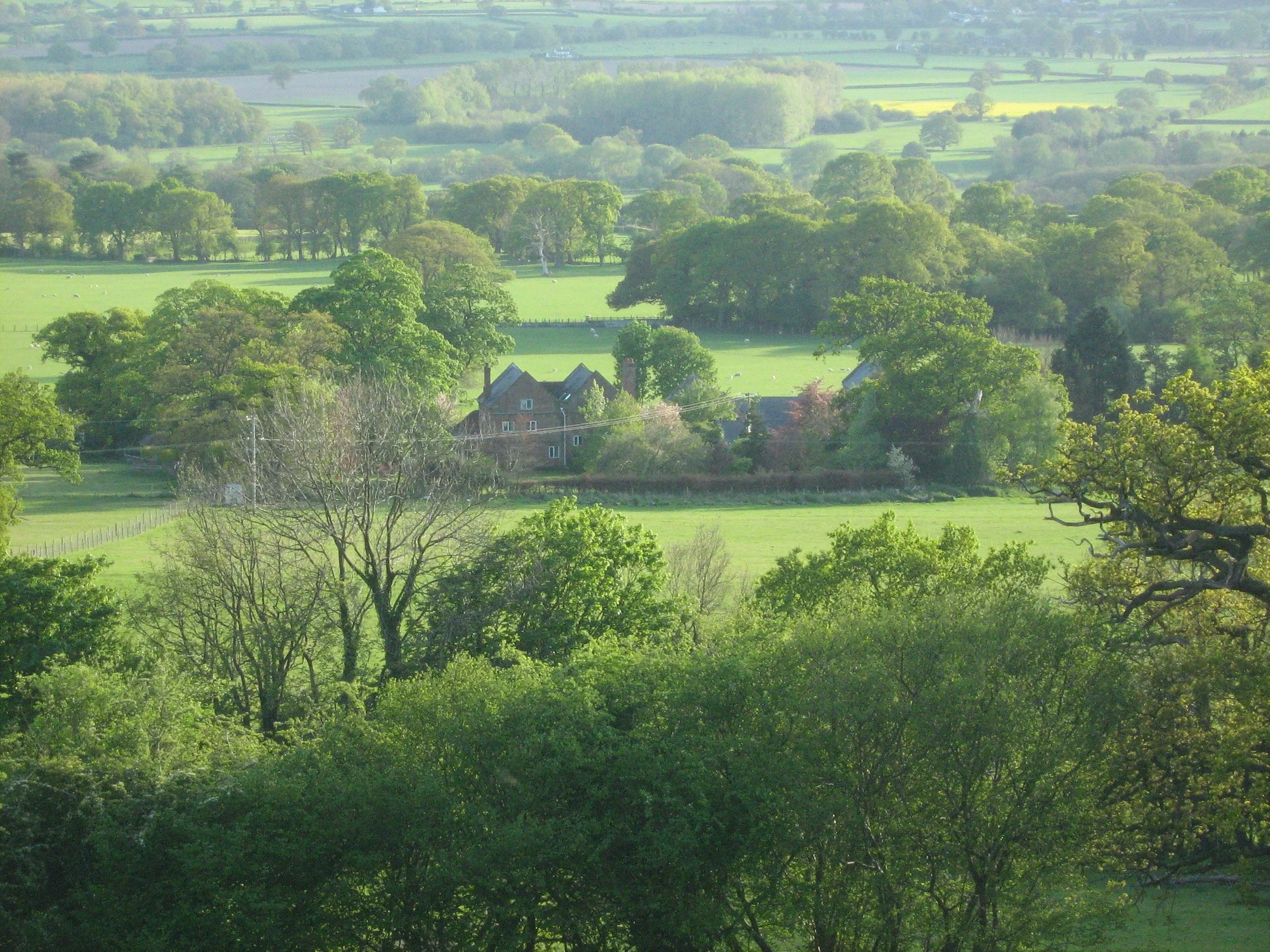 Up the fields looking down onto the farm