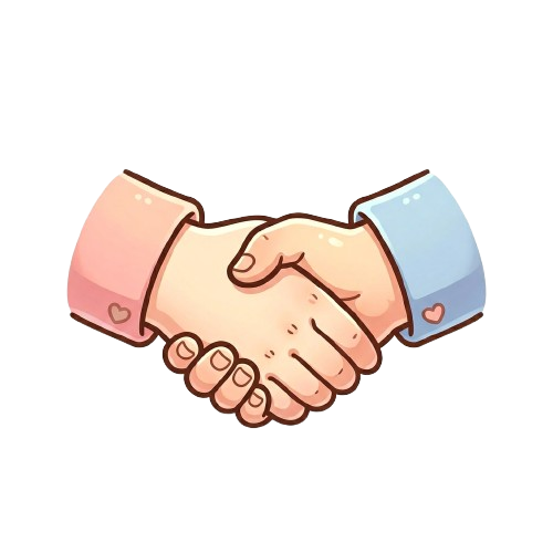 Illustration animé de deux mains qui se serrent amicalement