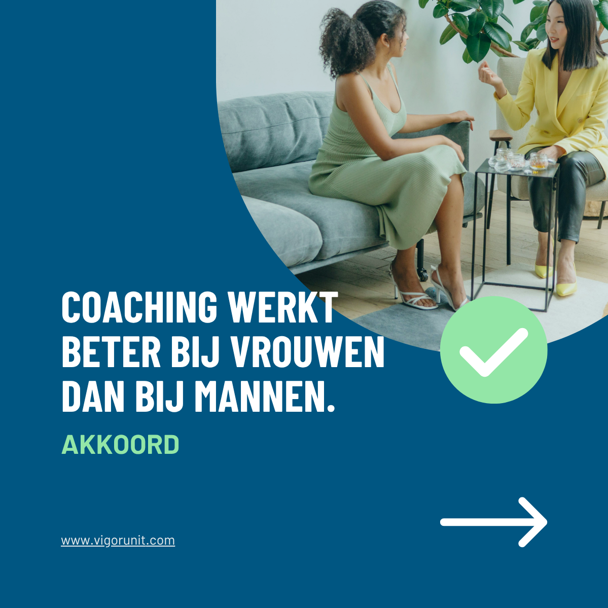 Coaching werkt beter bij vrouwen dan bij mannen.