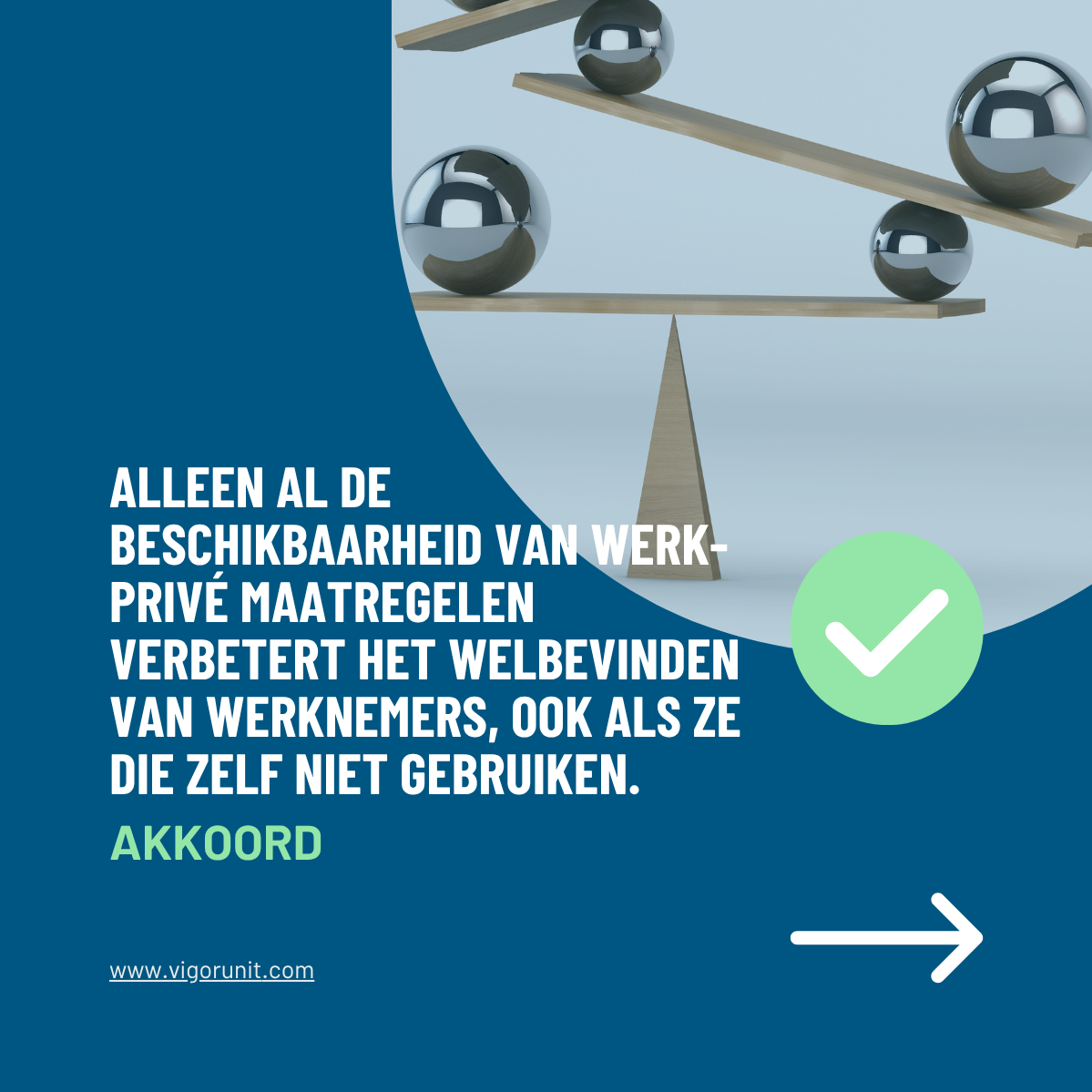 Alleen al de beschikbaarheid van werk-privé maatregelen verbetert het welbevinden van werknemers, ook als ze die zelf niet gebruiken.