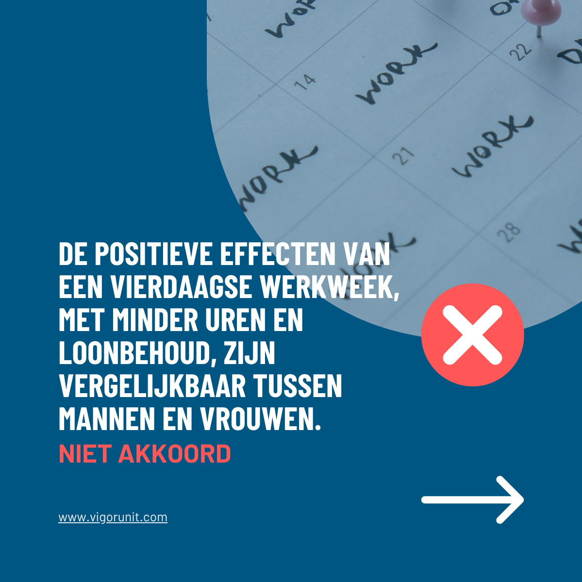 De positieve effecten van een vierdaagse werkweek, met minder uren en loonbehoud, zijn vergelijkbaar tusSen mannen en vrouwen.