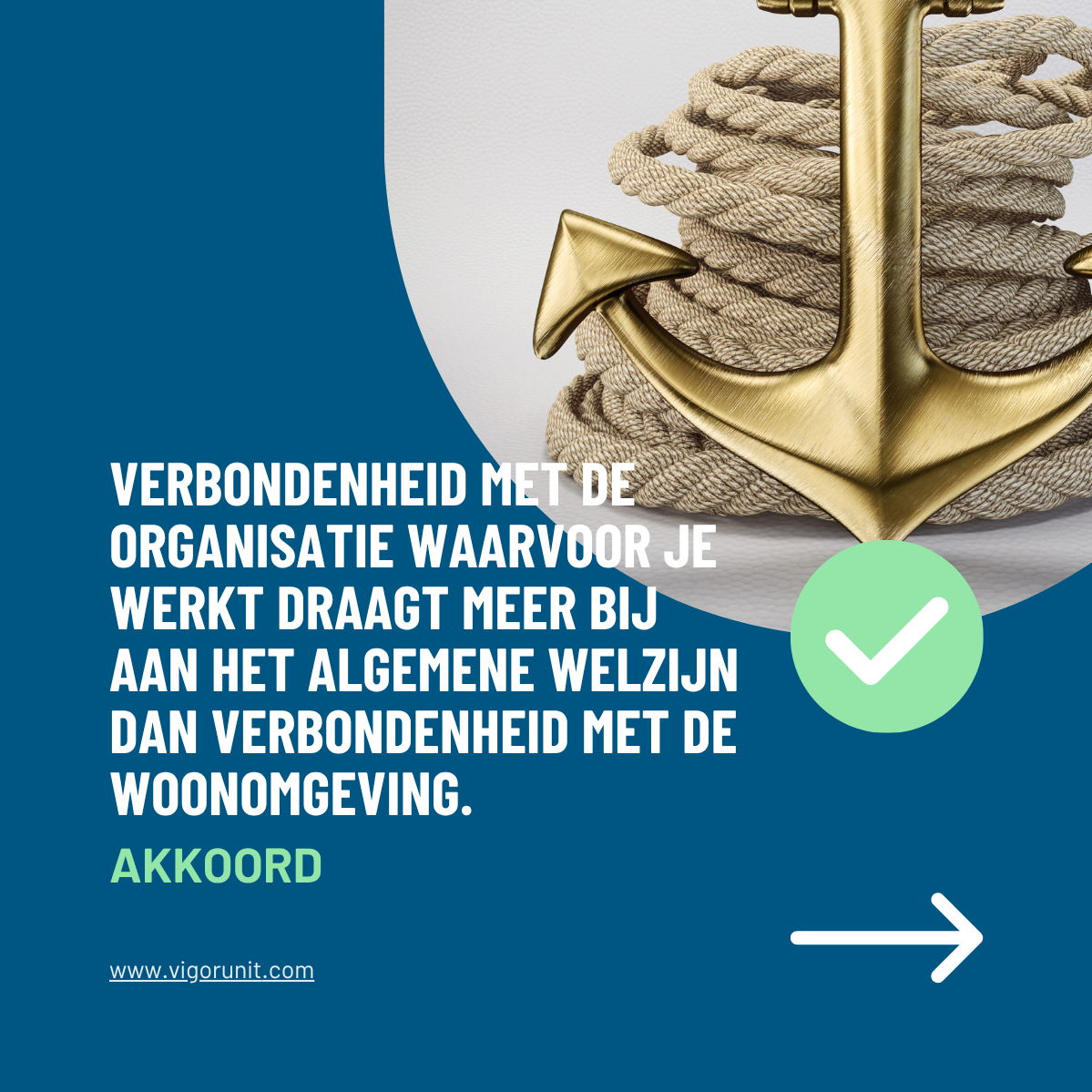 Verbondenheid met de organisatie waarvoor je werkt draagt meer bij aan het algemene welzijn dan verbondenheid met de woonomgeving