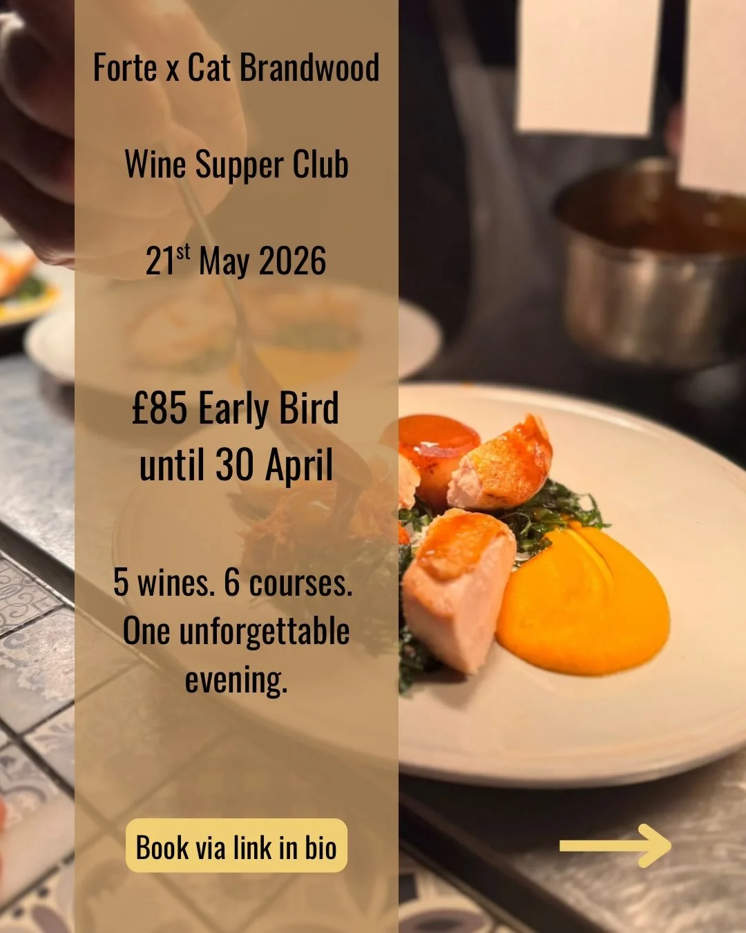 Beautiful food. Exceptional wine. One very special evening. 🍷

On Thursday 21st May, we&rsquo;re delighted to welcome Cat Brandwood to Forte for an intimate supper club of six seasonal courses, five expertly paired wines and a glass of fizz on arriv