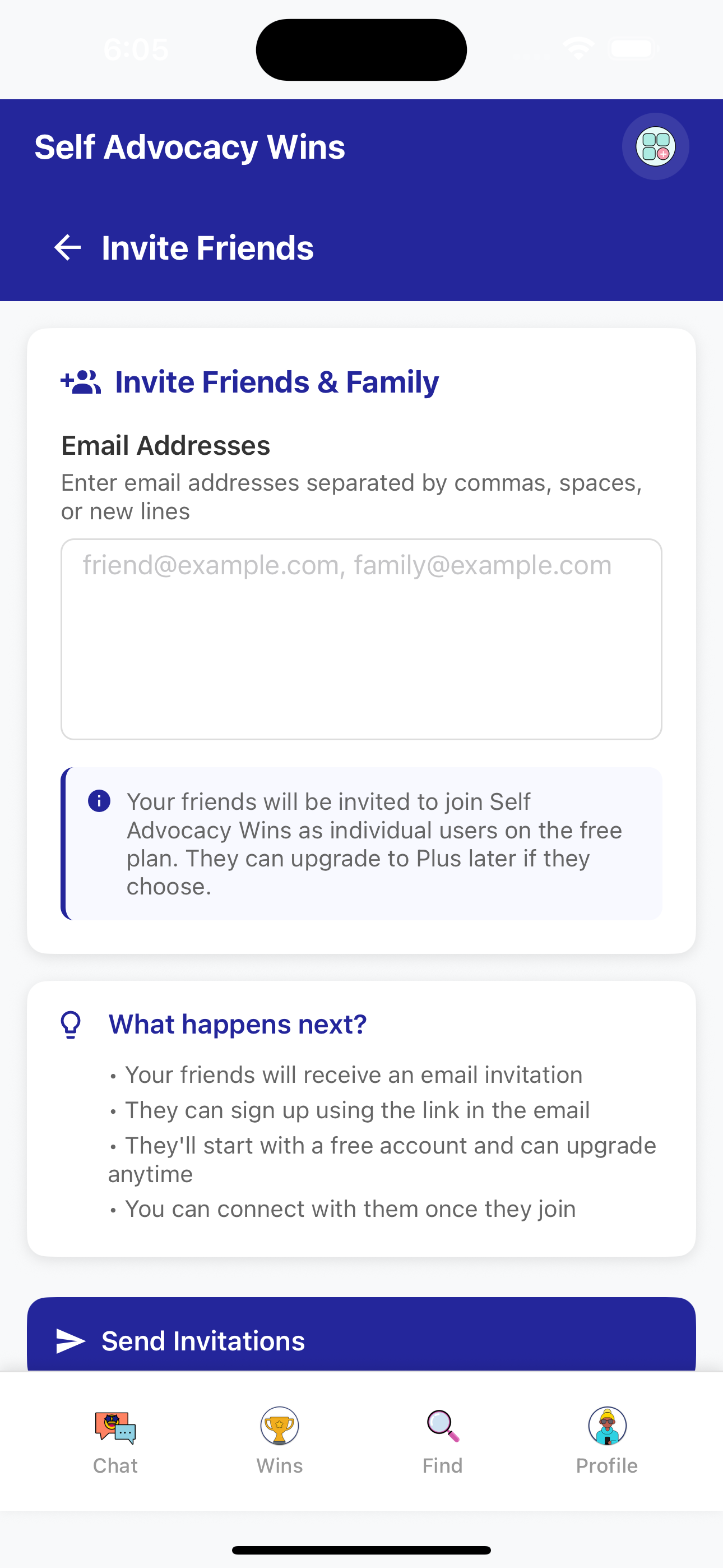 You can invite friends and they'll get a link with login info.